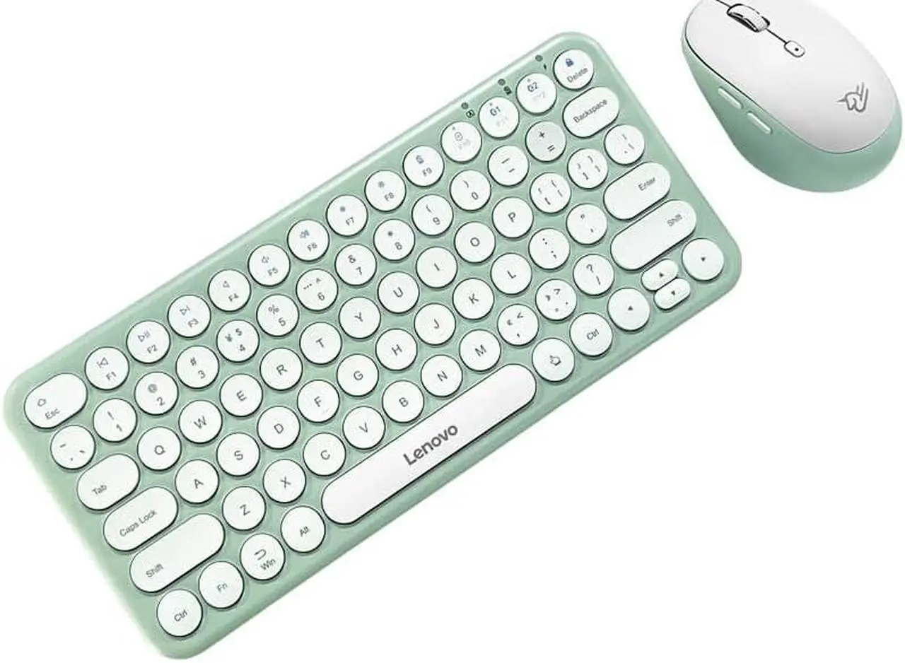 Alt view image 6 of 7 - Wireless Keyboard and Mouse, Jelly Comb Slim Compact Quiet Small Keyboard and Mouse Combo for Windows, Laptop, PC, Notebook-White and Mint Green