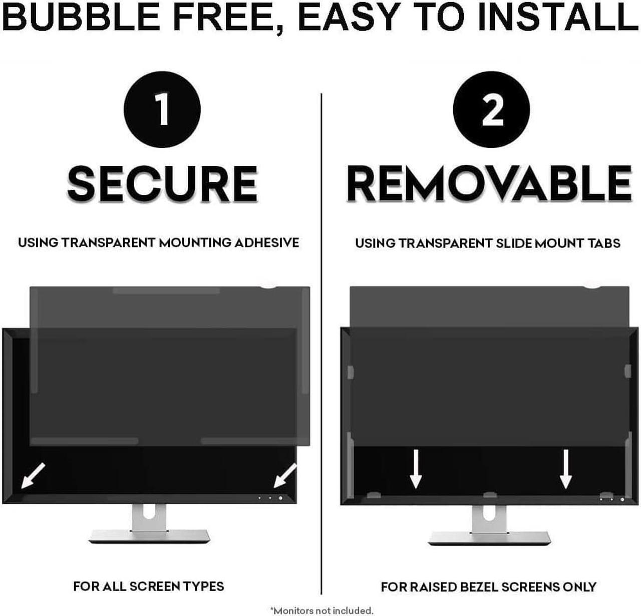 Alt view image 5 of 6 - Computer Privacy Screen Protector Filter 18.5 inches for Widescreen Computer Monitor  Date Protection for Desktop Laptop Security  Anti-Glare, Anti-Scratch, Blocks 96% UV 16:9 Aspect Ratio
