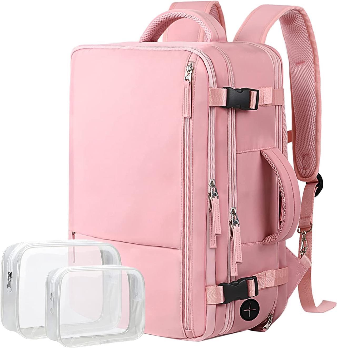 Corn Extra Large Travel Backpack for Women as Person Item Flight Approved, 40L Carry On Backpack, 17 Inch Laptop Backpack, Waterproof Backpack, Hiking Backpack, Casual Bag Backpack(Pink)