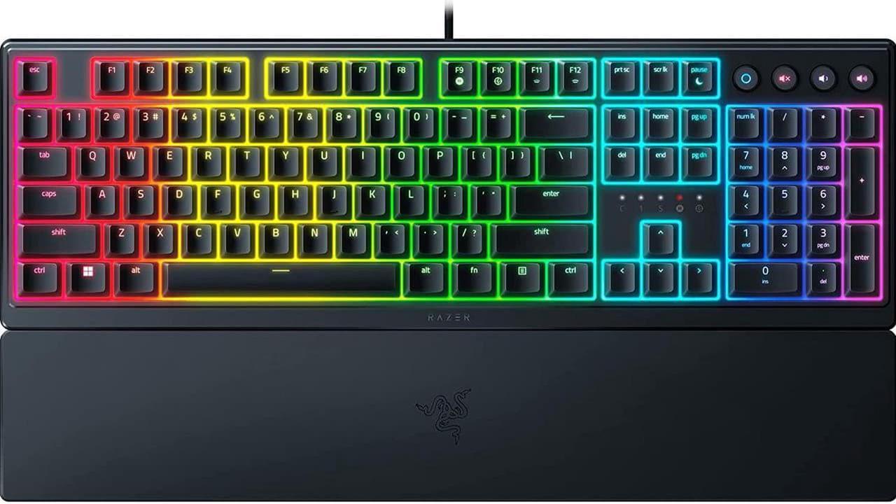 Ornata V3 Gaming Keyboard: Low-Profile Keys - Mecha-Membrane Switches - UV-Coated Keycaps - Backlit Media Keys - 10-Zone RGB Lighting - Spill-Resistant - Magnetic Wrist Wrest - Classic Black