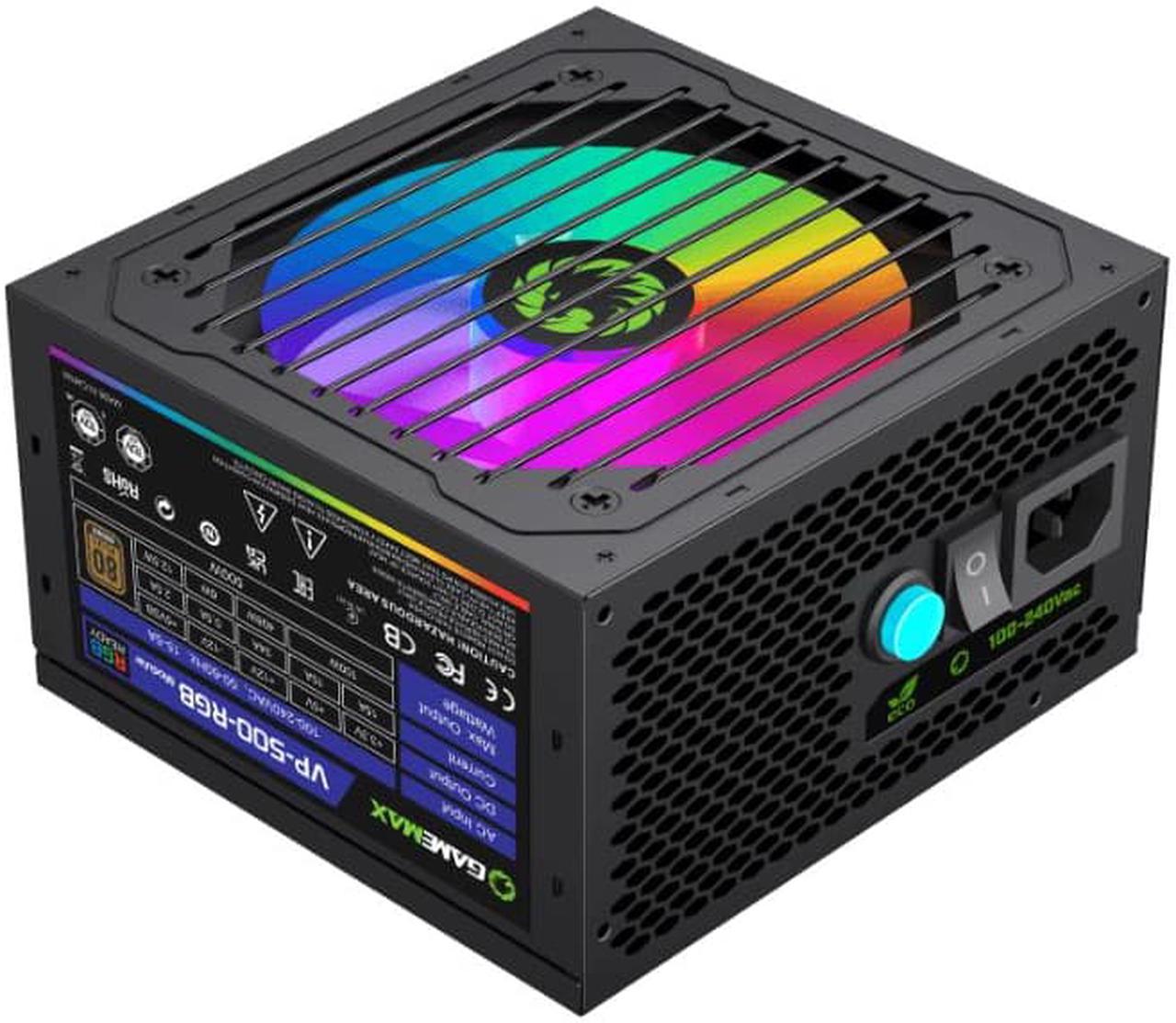 GAMEMAX VP-500-RGB-M 500W Semi Modular Power Supply ,120 mm Fan ,80+ Bronze