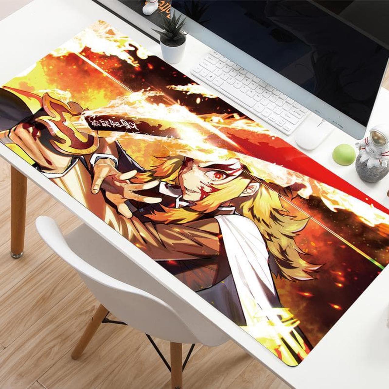 Mouse Pad Compatible with Demon Slayer, Anime Large Mouse Pad for Computer ,Home Office Long Mouse Mat - Non Slip Rubber Base,35.4*15.7*0.12 inch Demon Slayer17