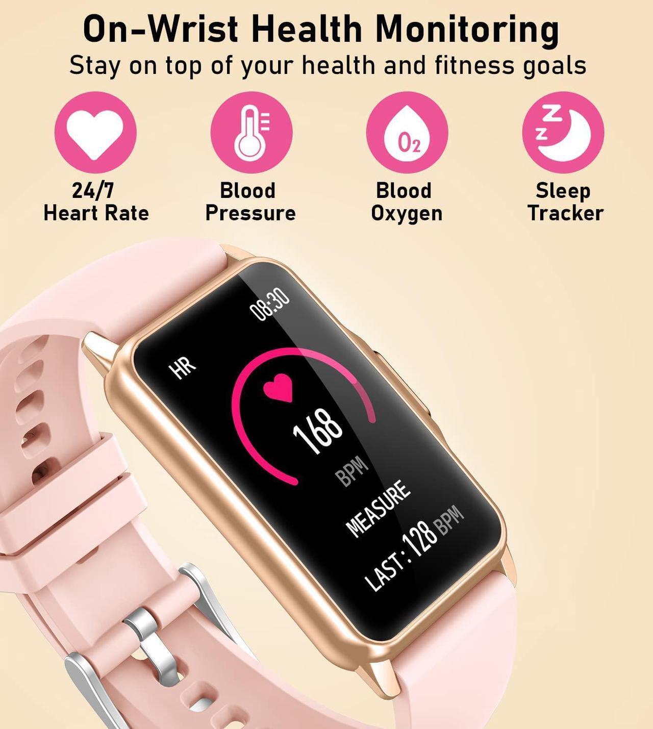 Alt view image 4 of 7 - Smart Watch Fitness Tracker with Heart Rate Blood Oxygen Blood Pressure Sleep Monitor 100 Sports Modes Step Calorie Counter Activity Health Trackers IP68 Waterproof for Android Phones iPhone Women Men