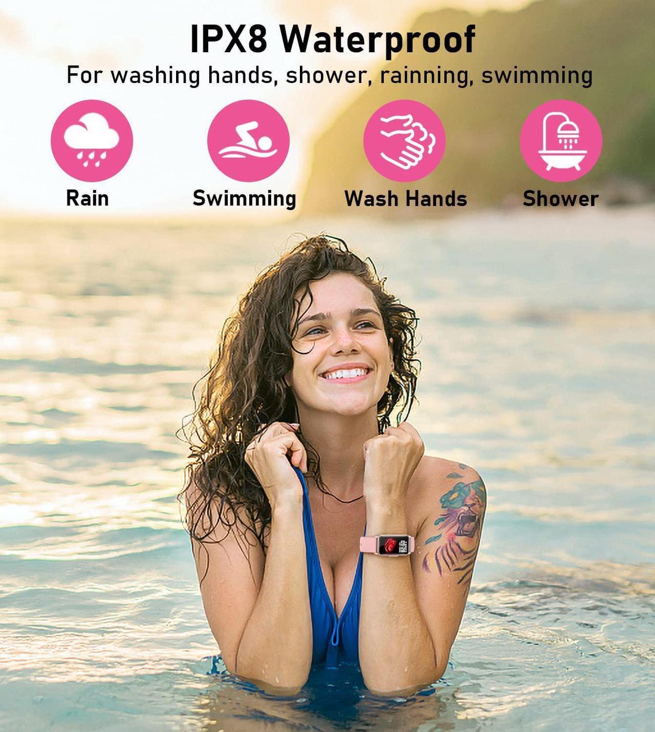 Alt view image 7 of 7 - Smart Watch Fitness Tracker with Heart Rate Blood Oxygen Blood Pressure Sleep Monitor 100 Sports Modes Step Calorie Counter Activity Health Trackers IP68 Waterproof for Android Phones iPhone Women Men
