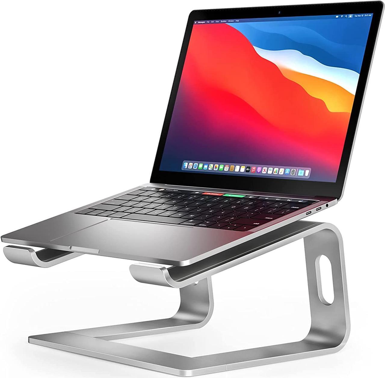 Laptop Stand, Ergonomic Aluminum Laptop Computer Stand, Detachable Laptop Riser Notebook Holder Stand Compatible with MacBook Air Pro, Dell XPS, HP, Lenovo More 10-15.6 Laptops-Silver