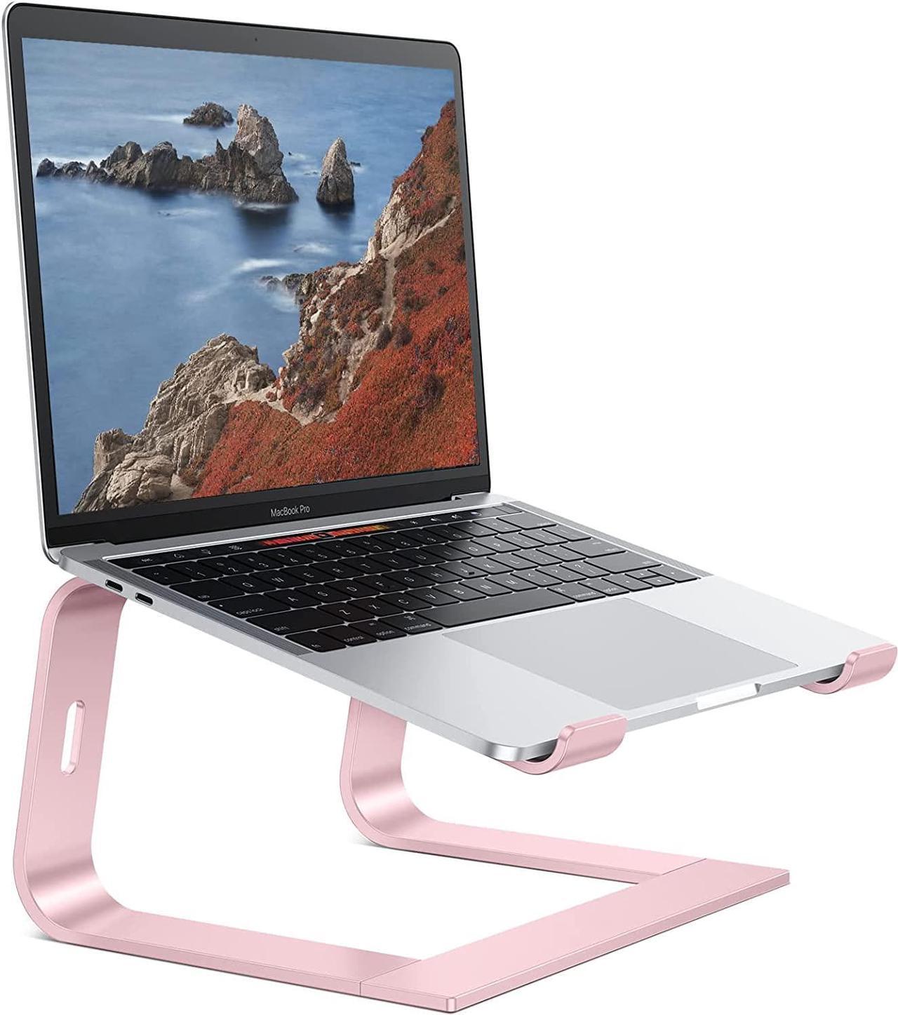 Laptop Stand for Desk, Detachable Laptop Riser, Aluminum Laptop Holder, Compatible with MacBook Air/Pro, Dell, HP, and All Laptops (11-16 inch), Rose Gold