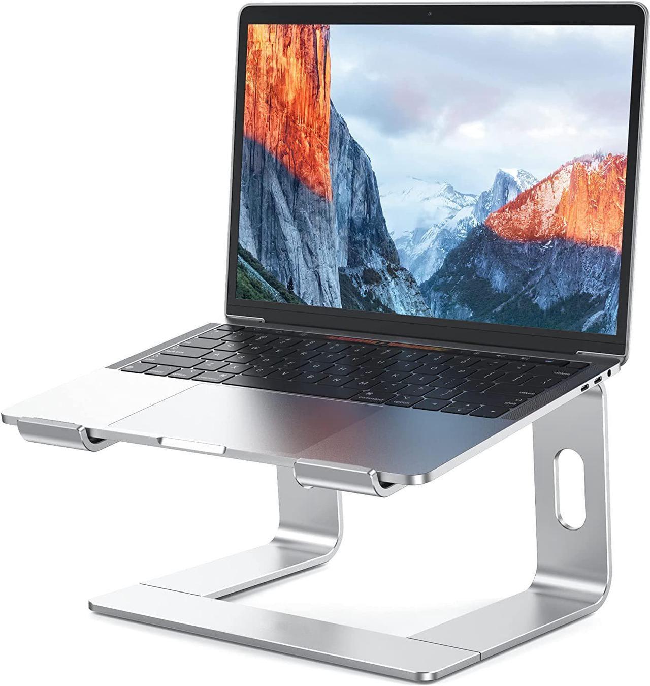 LS03 Aluminum Laptop Stand, Ergonomic Detachable Computer Stand, Riser Holder Notebook Stand Compatible with Air, Pro, Dell, HP, Lenovo More 10-15.6" Laptops, Silver