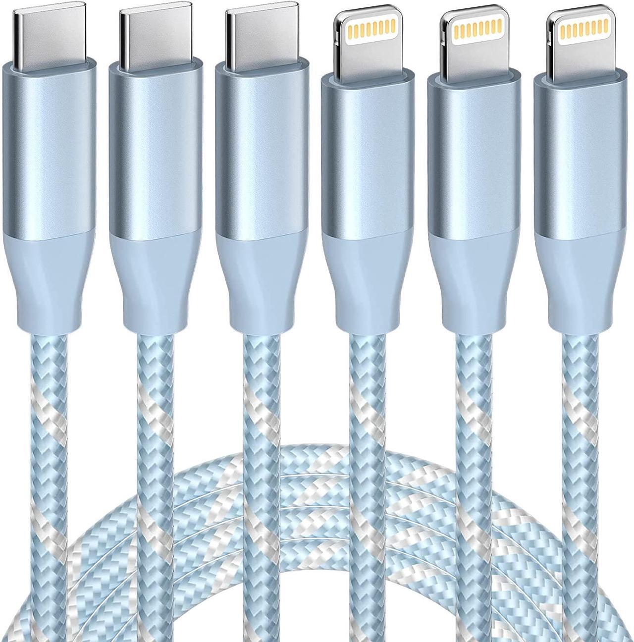 USB C to Lightning Cable 3 Pack 6FT Apple MFi Certified iPhone Charger Fast Charging Type c to Lightning Cable iPhone Fast Charger for iPhone 14 13 12 11 Pro Max Xr Xs 8 and More