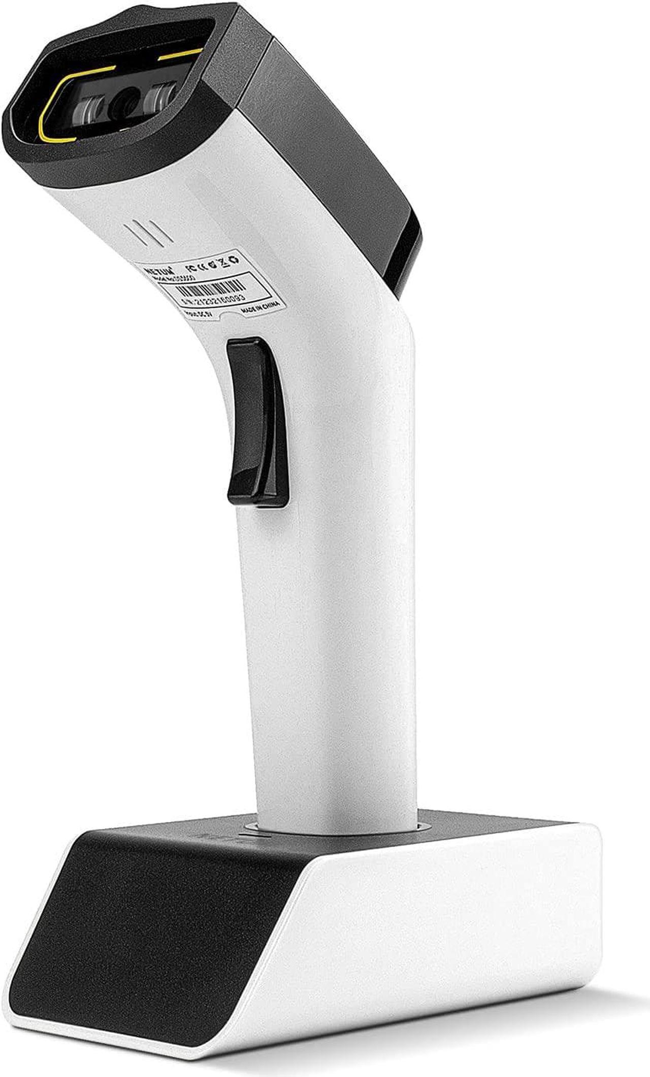 Fashionable Bluetooth Wireless 1D Barcode Scanner, Hands Free CCD Barcode Reader with Stand and Built-in Memory, Works with MAC OS, Windows, iOS, Android, Transfers Up to 50 Meters DS5000