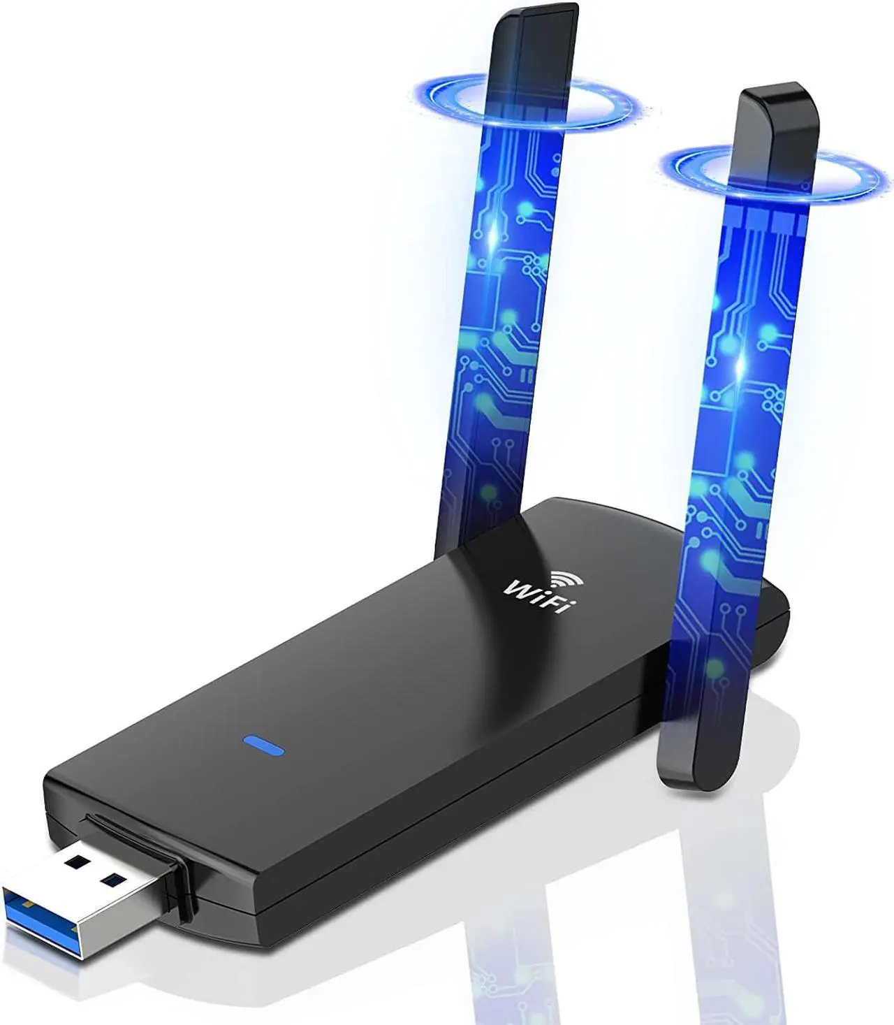 Main image of USB WiFi Adapter for Desktop PC - 1300Mbps USB 3.0 WiFi Dongle with Antenna, 2.4GHz & 5GHz Dual Band WiFi Adapter, Compatible with Windows 11/10/8.1/8/7, Mac OS 10.9-10.15
