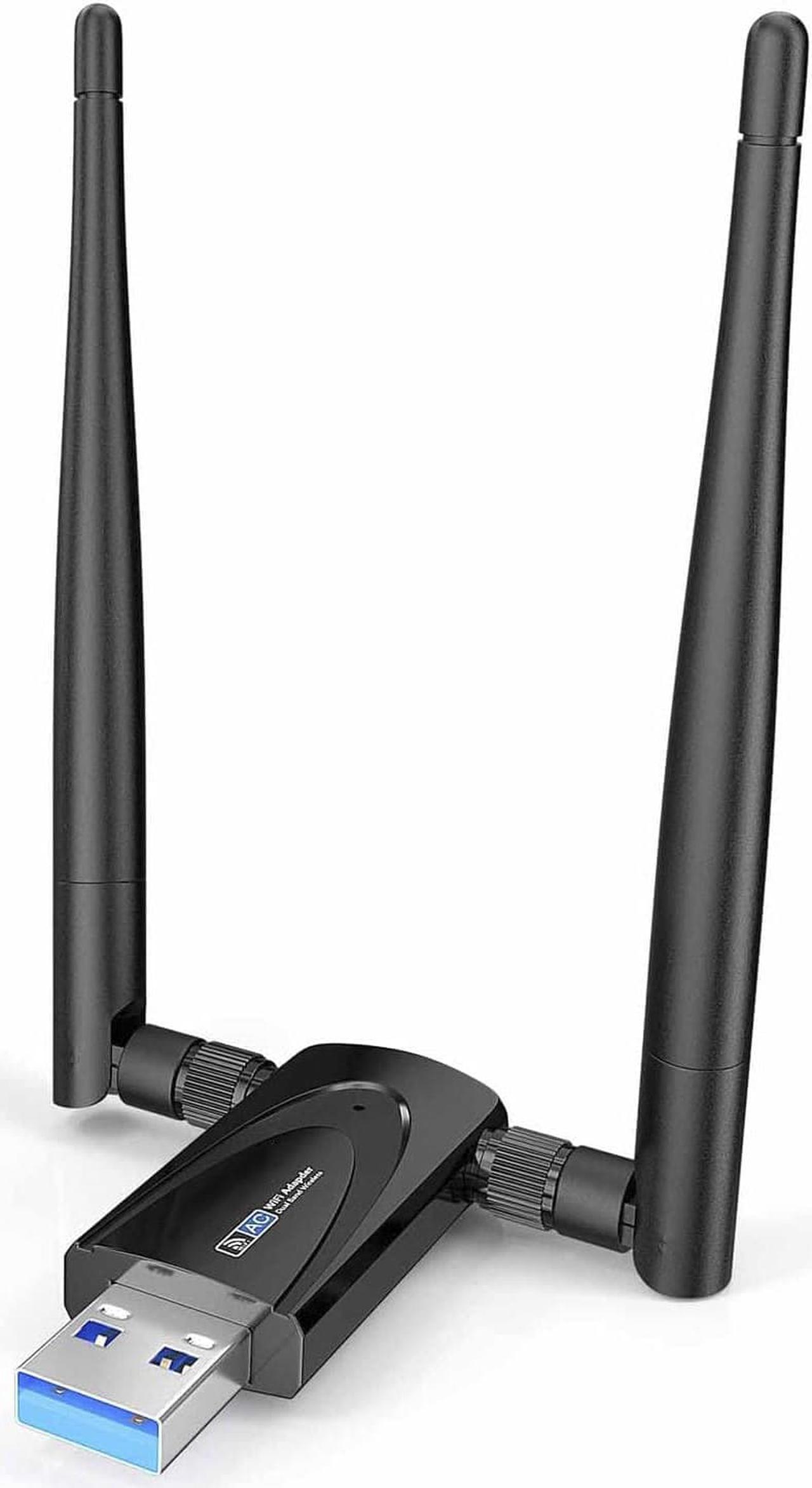 Wireless USB WiFi Adapter for Desktop PC, AC1300Mbps Network Dongle with Dual Band 2.4GHz/400Mbps 5GHz/867Mbps 5dBi High Gain Antenna for Laptop Computer Compatible Windows 11/10/8.1/8/7