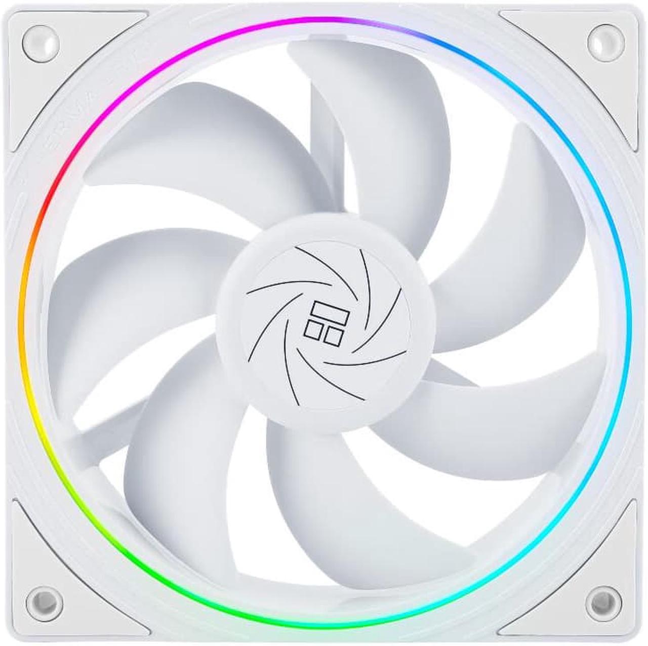 Thermalright TL-S12W 120mm Case Fan (White), ARGB Double Halo Light Effect, Shock Absorption and Low Noise, Support Motherboard Light Effect Synchronization (OEM)