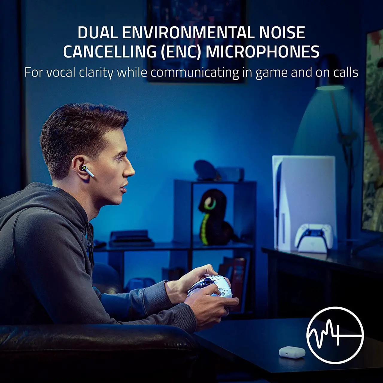 Alt view image 4 of 6 - Razer Hammerhead HyperSpeed Wireless Multi-Platform Gaming Earbuds for Playstation 5 / PS5, PC, Mobile: ANC - Noise Cancelling Mic - Bluetooth 5.2 - RGB Chroma - 30 Hr Battery