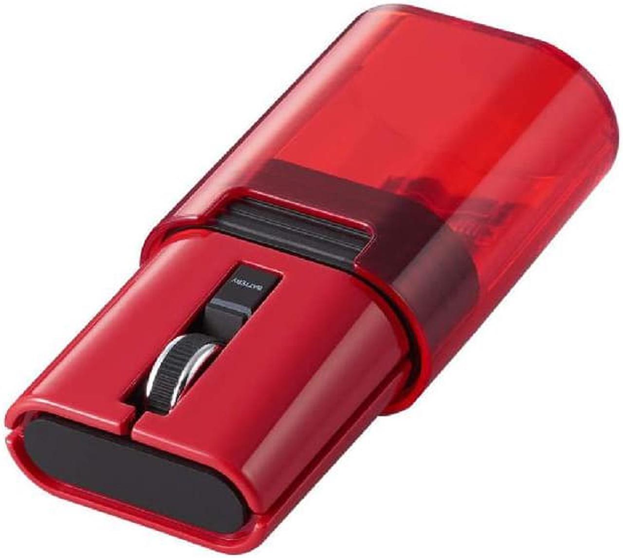 Bluetooth Mouse Rechargeble, Clippable, Silent, Quiet Click, 4 Button for iPad, Laptop PC and Mac Small Size, Red (M-CC2BRSRD-US)