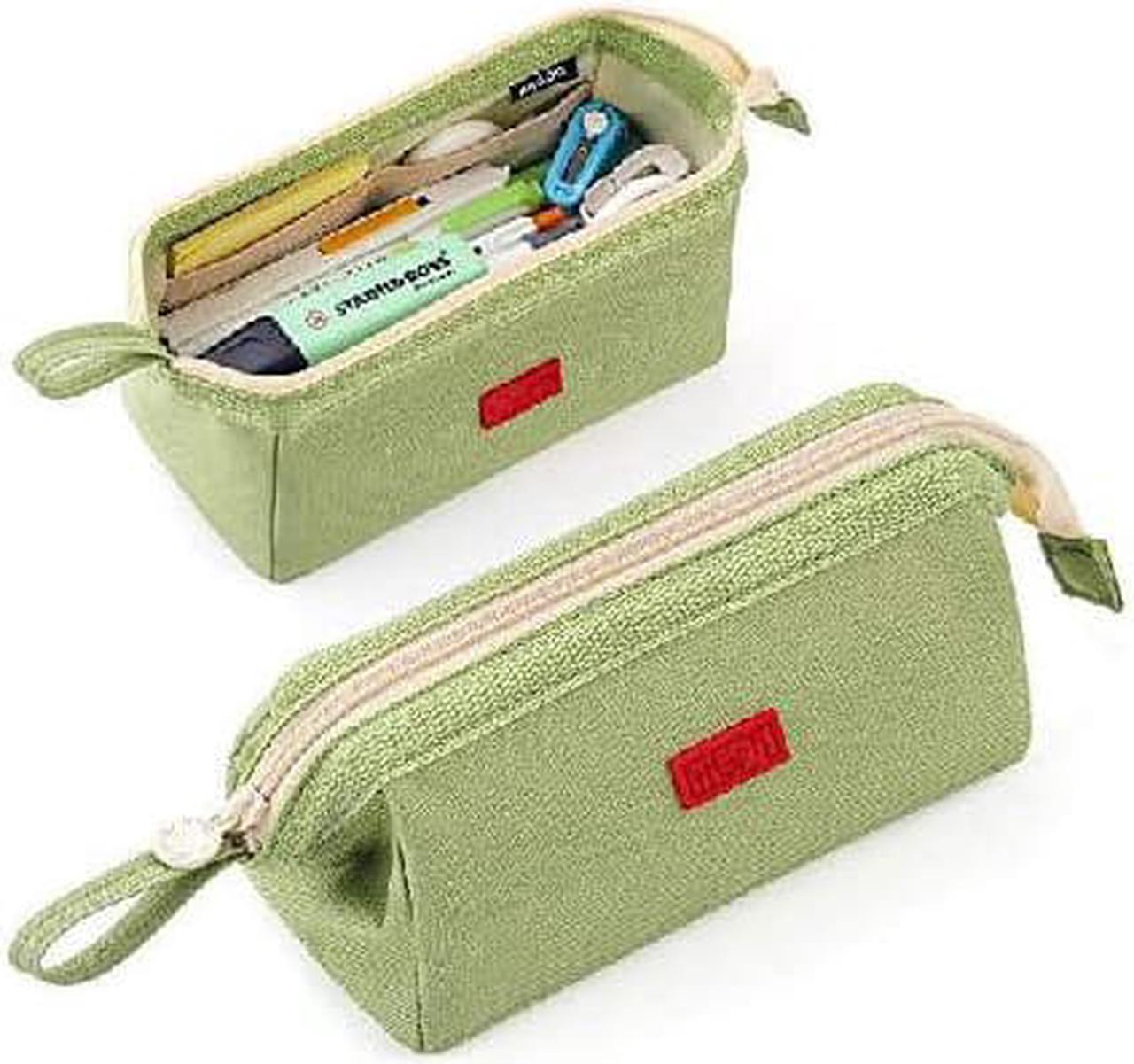 Pencil Case Large Capacity Pencil Pouch Pen Bag for School Teen Girl Boy Men Women Green