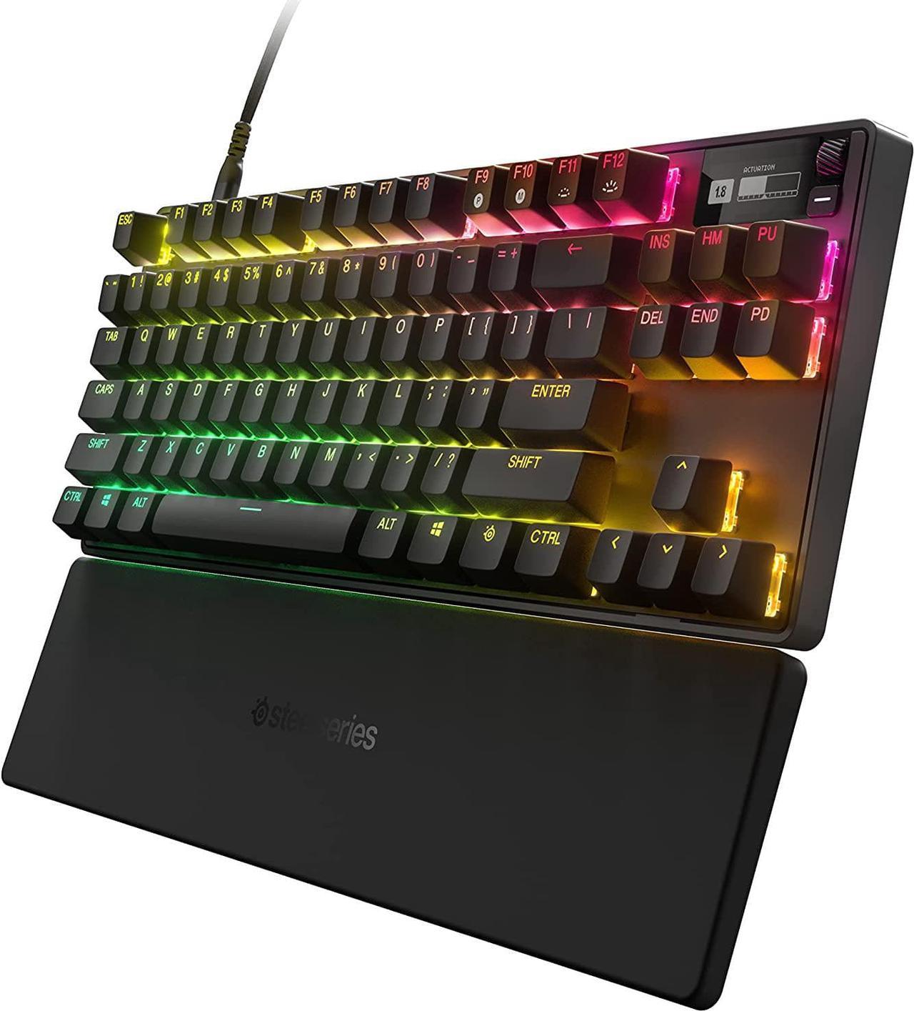 New SteelSeries Apex Pro TKL Wireless 2023 Ed. - World's Fastest Mechanical Gaming Keyboard  Adjustable Actuation  Esports Tenkeyless  OLED Screen  PBT Keycaps  Bluetooth 5.0  2.4GHz  USB-C