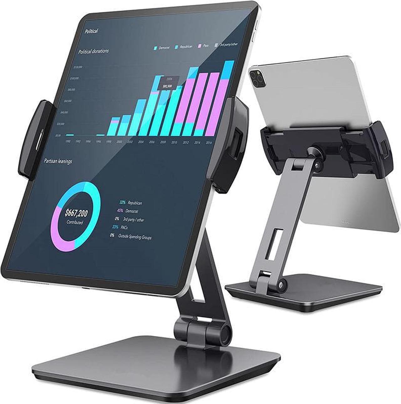 CORN Aluminum Tablet iPad Stand, 360° Swivel Tablet & Phone Holders for Any 4-14" Display Tablets or Cell Phones, Professional & Sturdy for Store POS Office