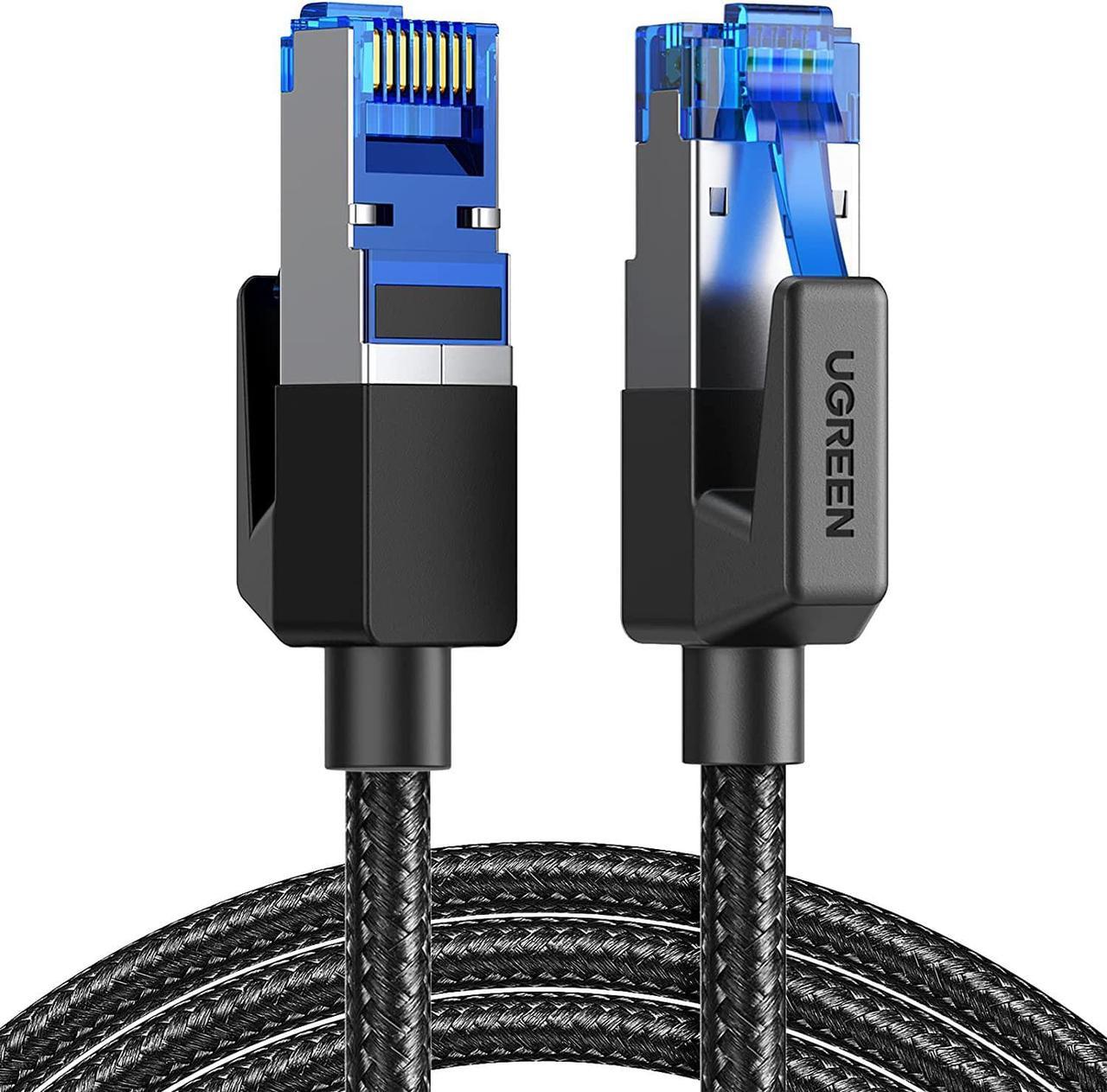 UGREEN Cat 8 Ethernet Cable 3FT, High Speed Braided 40Gbps 2000Mhz Network Cord Cat8 RJ45 Shielded Indoor Heavy Duty LAN Cables Compatible for Gaming PC PS5 PS4 PS3 Xbox Modem Router 3FT