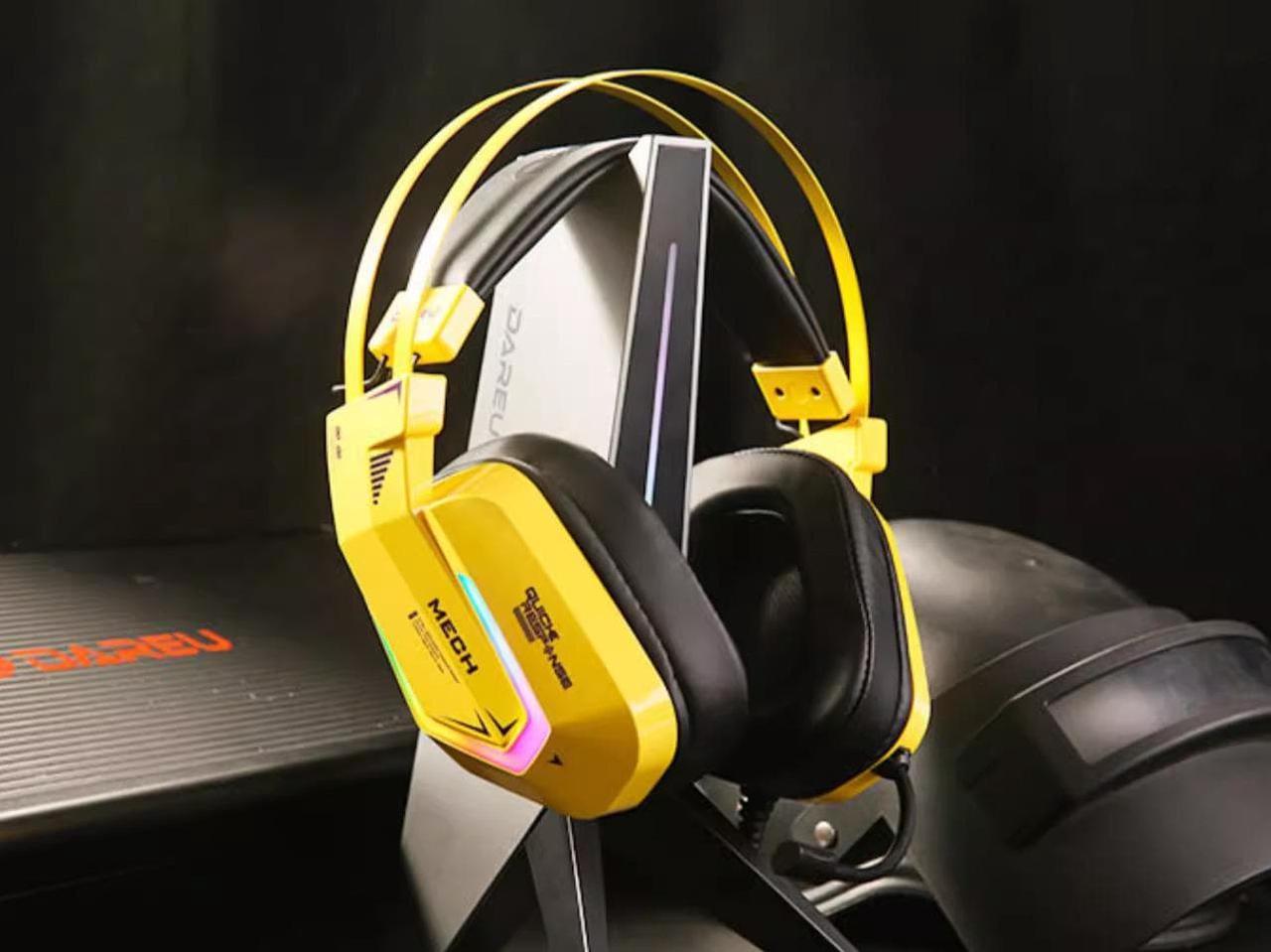 Dareu EH732 Wired Gaming Headset - 7.1 Surround Sound - RGB Mecha Light Effect - 50MM Drivers - Light Weight Design - Simple Wire Control - USB Connection, Compatible with Desktop, Laptop,Moble, ,PS4