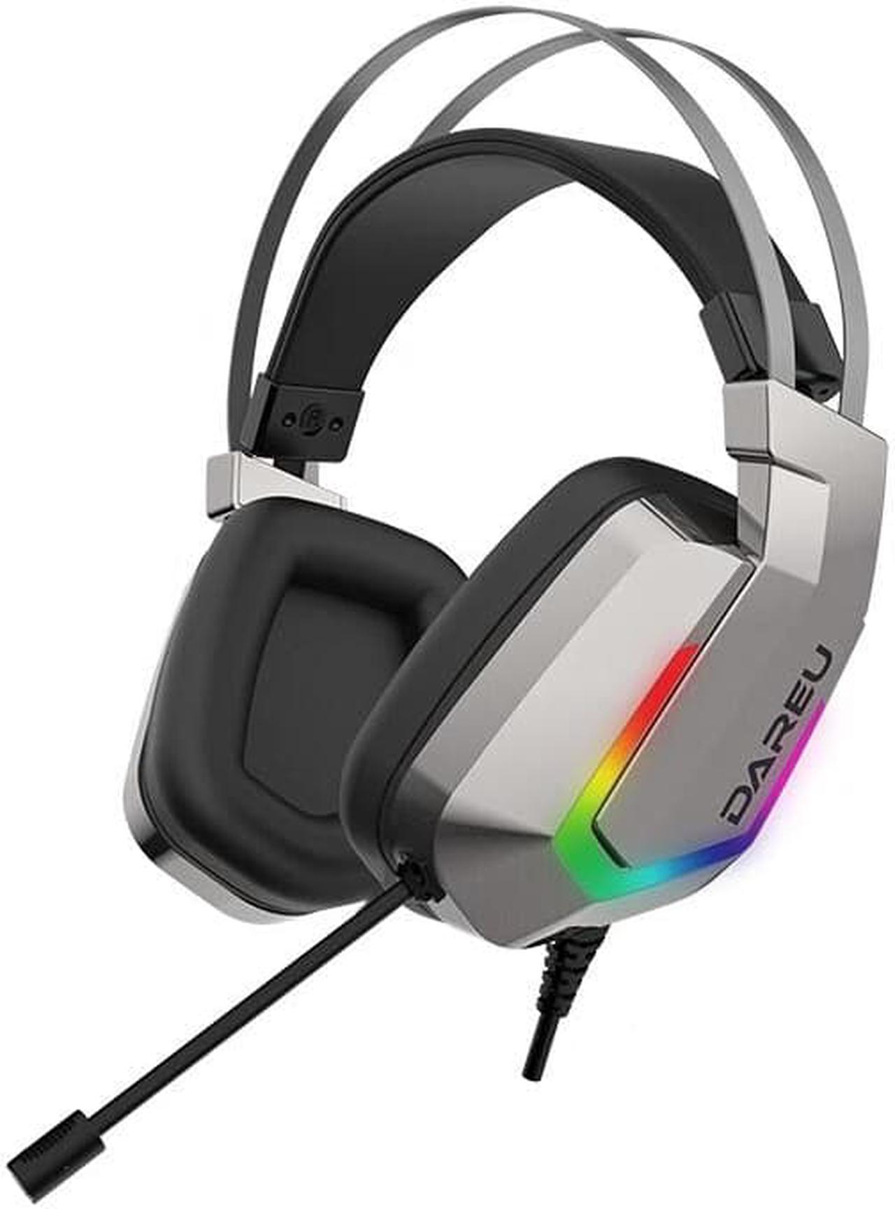 Dareu EH732 Wired Gaming Headset - 7.1 Surround Sound - RGB Mecha Light Effect - 50MM Drivers - Light Weight Design - Simple Wire Control - USB Connection, Compatible with Desktop, Laptop,Moble, ,PS4