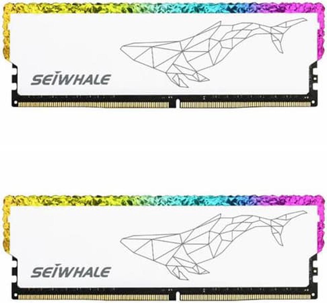 Corn Seiwhale DDR4 RGB Lighting Effect Computer Desktop Gaming Memory Stick 16G(8G×2) SET, 3600 Frequency, Support XMP,RGB Vest Heat Dissipation, Compatible With Both Intel and AMD Platforms