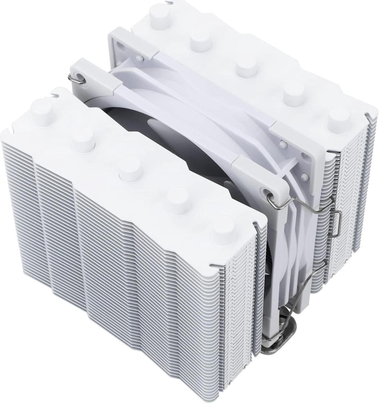 Thermalright Silver Soul 110 White Dual Tower CPU Air Cooler, 5x6mm Heat Pipes, TL-B9W PWM Fan, Aluminium Heatsink Cover, AGHP Technology, for AMD AM4/AM 5 Intel 1700/1150/1151/1200/2066