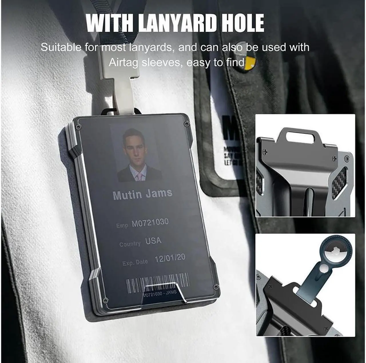Alt view image 2 of 6 - Wallet For Men - Slim Aluminum Metal Money Clip with 1 Clear window ID Badge Holder, RFID Blocking, Holds up 15 Cards with Cash Clip. Ultra-Thin Minimalist Wallet