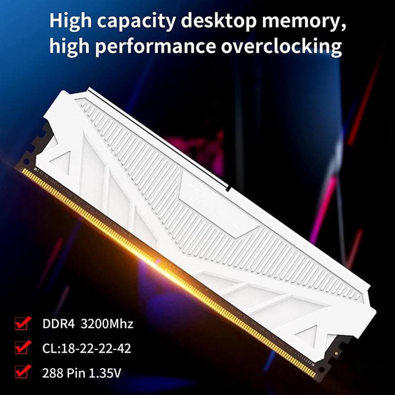 Alt view image 4 of 6 - CORN DDR4 RAM 3200MHz 32GB CL18 (PC4-25600) 1.35V 288-Pin DDR4 Desktop Compter Memory