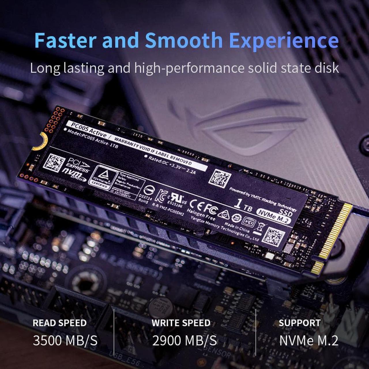 Alt view image 4 of 6 - CORN PC005 Active SSD NVME M.2 2280 1TB 256GB 512GB For Desktop PC Laptop PS5 Gen3 Internal Hard Disk Support PCIE3.0