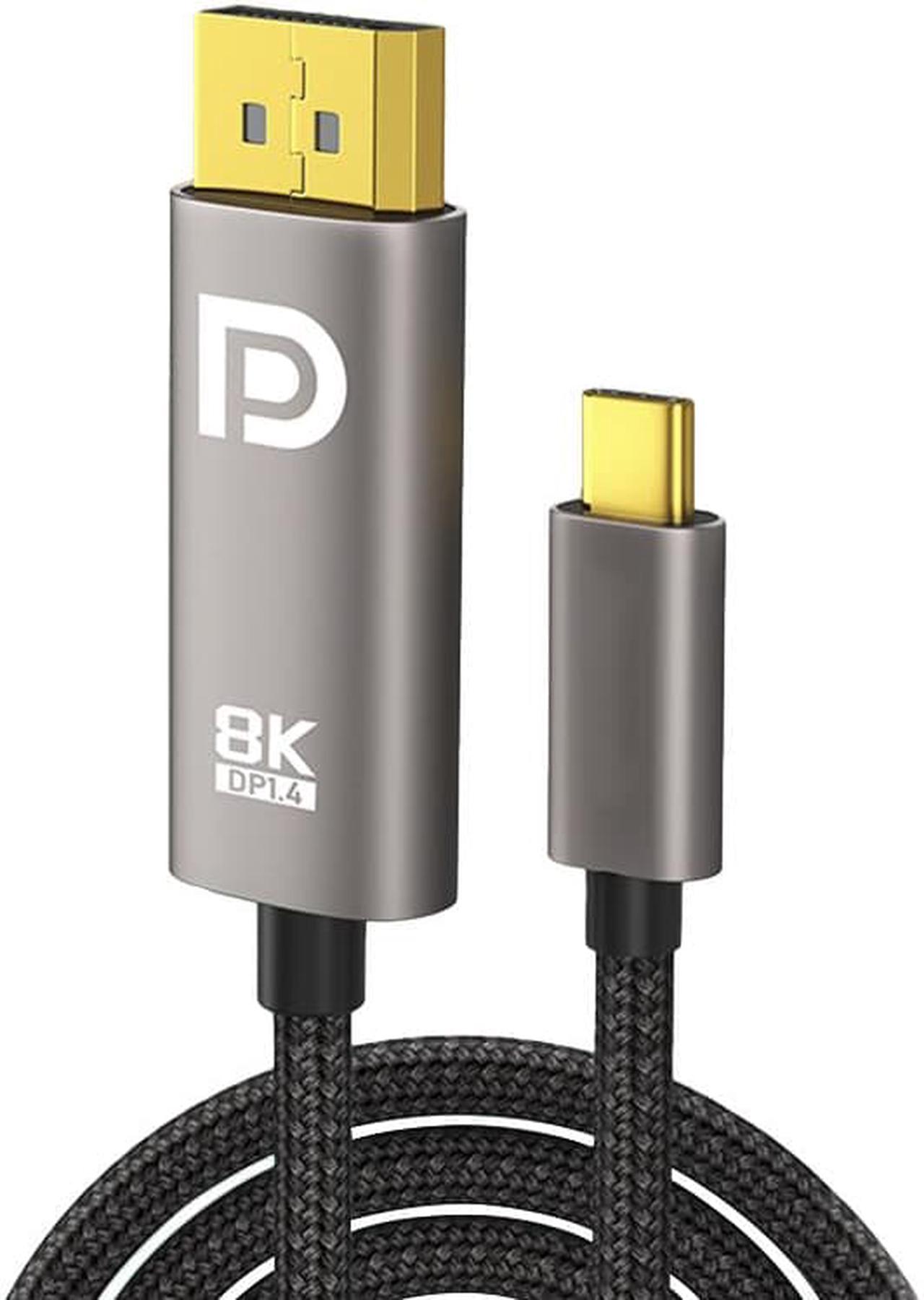 USB C to DisplayPort 1.4 8K@60Hz Cable 1M/3.3Ft  DP Displayport to USB C Two-way Transmission Adapter12bit Color Depth 4K@144Hz 2K@240Hz 1080P@360Hz UHD Adapter for Macbook, Macbook Air Samsung S8 etc