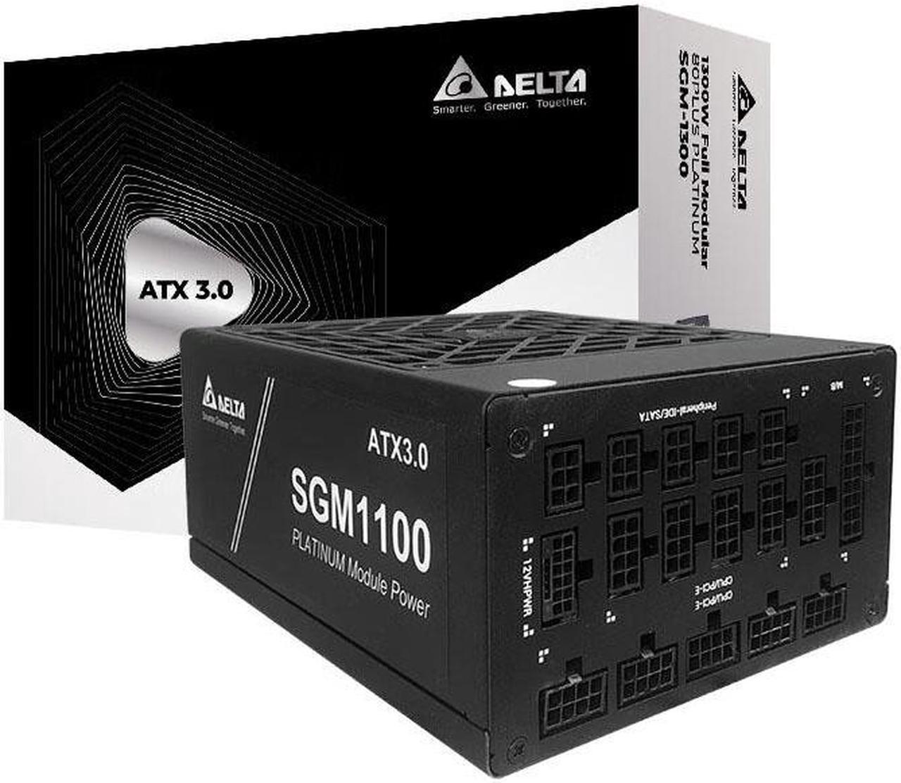 DELTA SGM1100-B ATX 3.0/PCIE 5.0 for 4090 80 Plus 80+ Platinum Power Supply, SGM-1100W PFC+LLC+DC-DC, Full Modular, 135mm FDB Fan, 12V HPWP