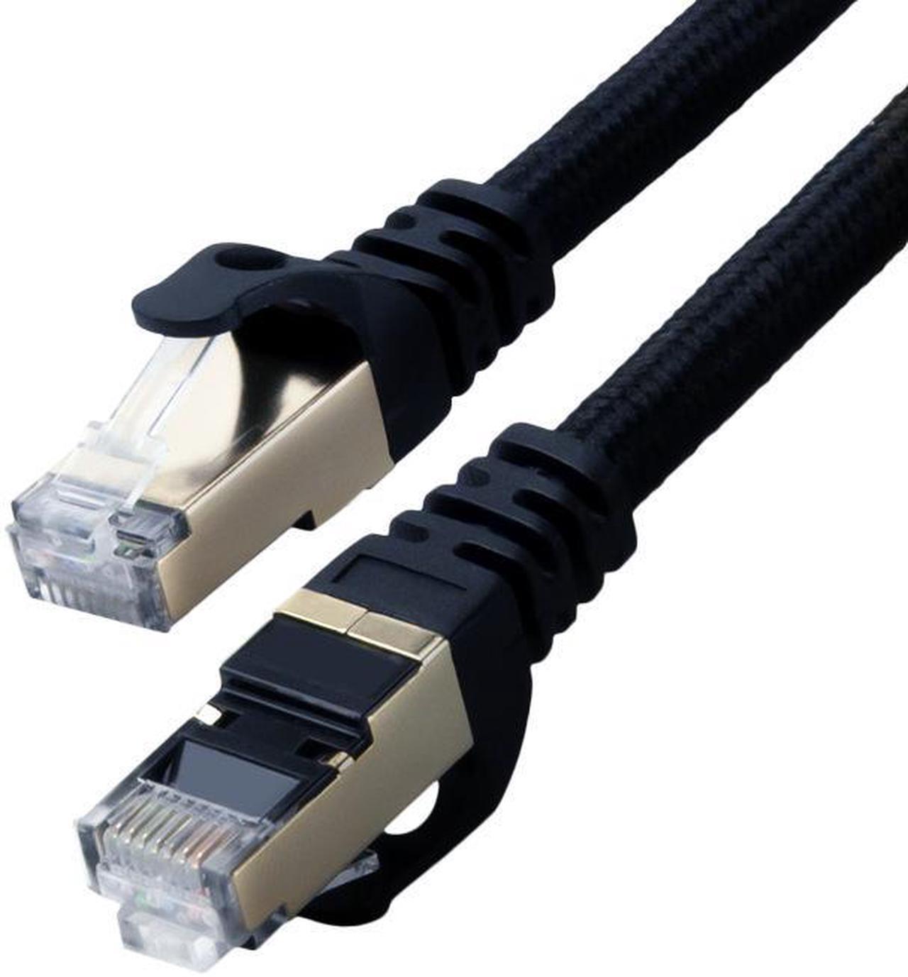 Cat 8 Ethernet Cable Shielded, Indoor&Outdoor, Heavy Duty High Speed Direct Burial 26AWG Cat8 Network Wire, 40Gbps 2000Mhz SFTP Patch Cord, In Wall&Weatherproof RJ45 Cable for Router/Modem/Xbox 30 ft.