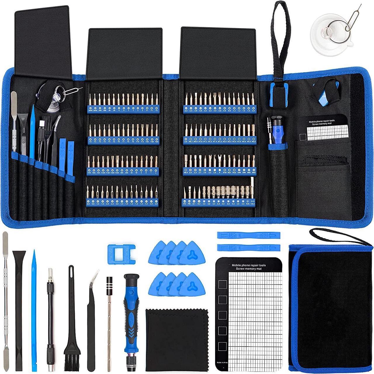 Screwdriver Sets 142-Piece Electronics Precision Screwdriver with 120 Bits Magnetic Repair Tool Kit for iPhone, MacBook, Computer, Laptop, PC, Tablet, PS4, Xbox, Nintendo, Game Console