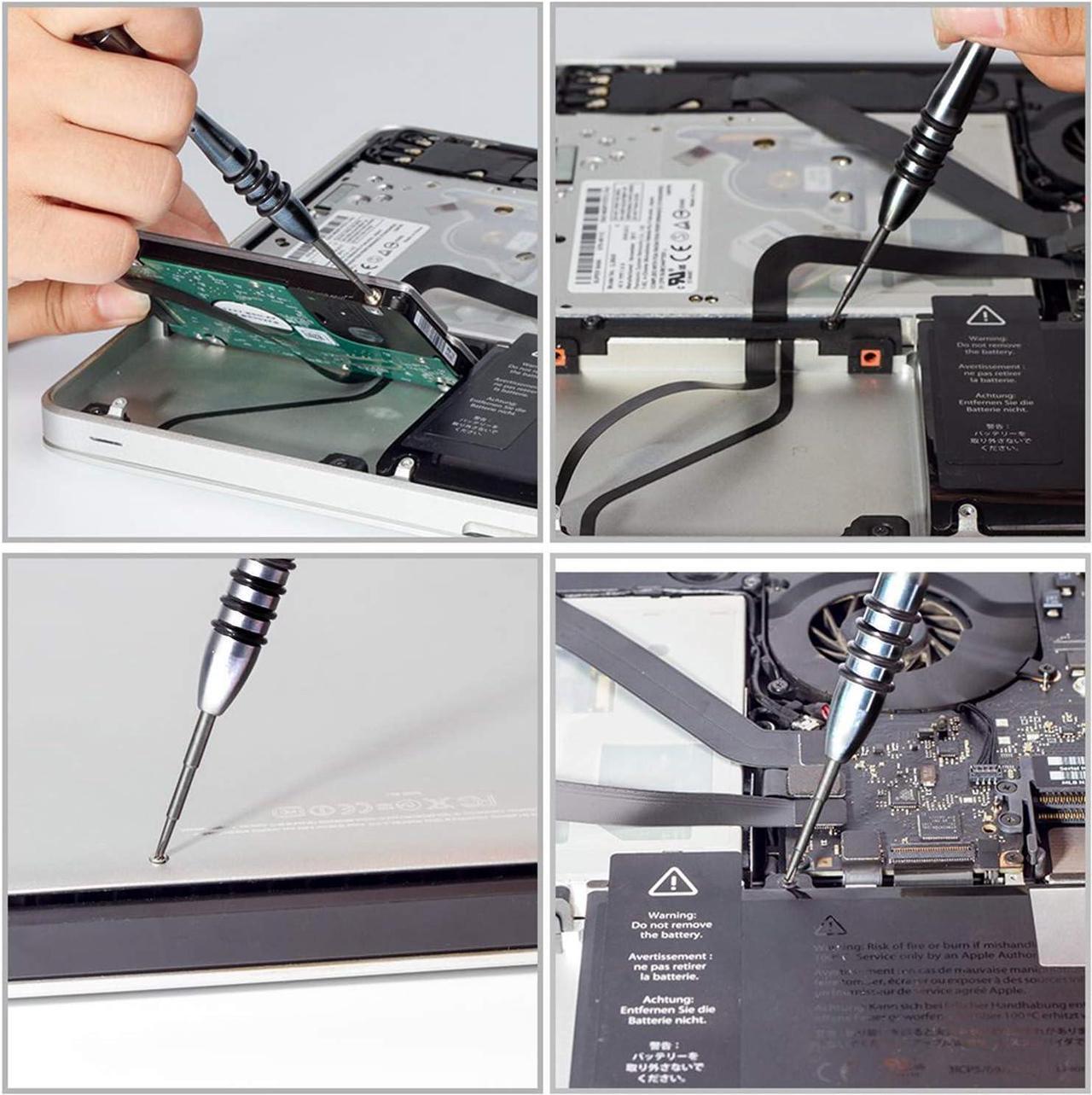 Alt view image 6 of 6 - Screwdriver Set for MacBook, Tri-Wing Phillips Pentalobe 5 Pentalobe T5 Pentalobe T6 Screwdrivers Repair Tool Kit for Apple MacBook Mac Retina Pro Air
