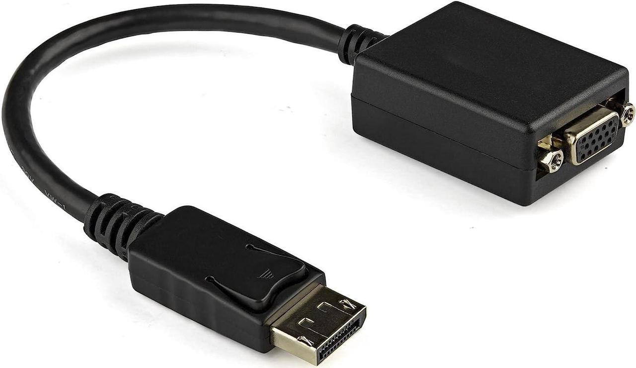 DisplayPort to VGA Adapter - Active DP to VGA Converter - 1080p Video - DisplayPort Certified - DP/DP++ Source to VGA Monitor Cable Adapter Dongle - Latching DP Connector