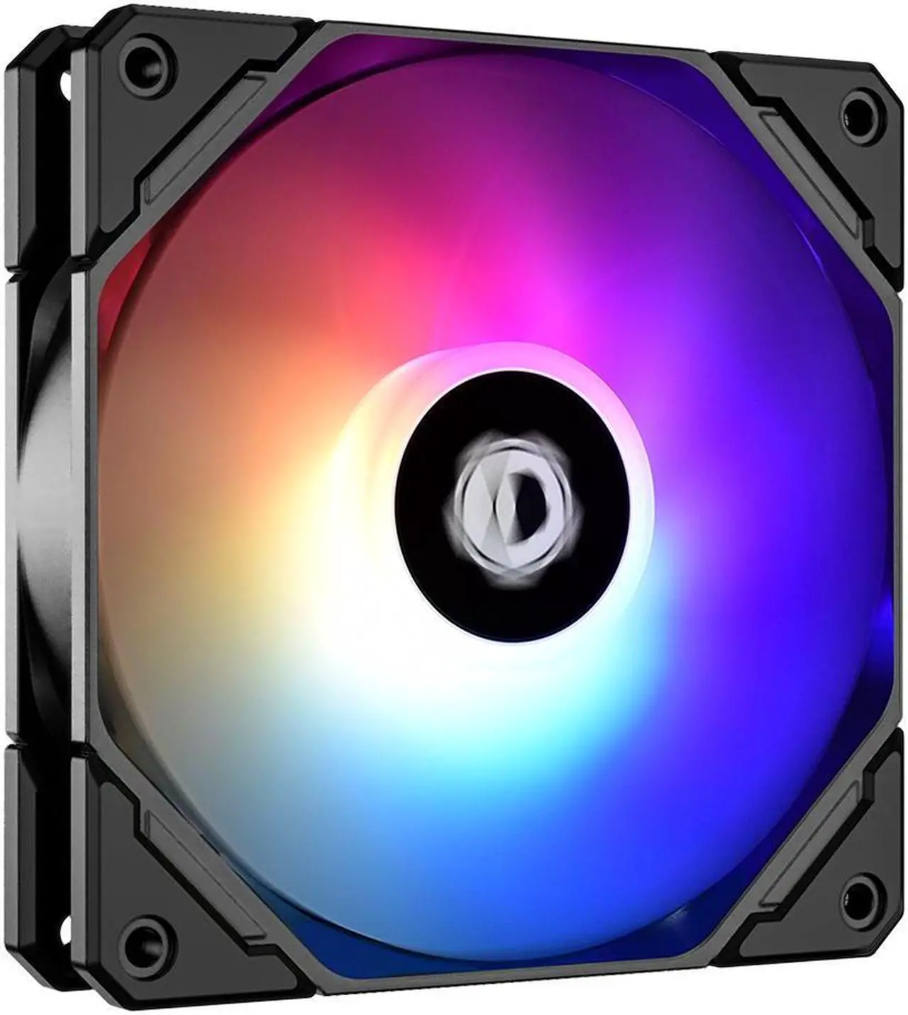 Quạt tản nhiệt ID-COOLING TF-12025-ARGB REVERSE có thiết kế màu đen hiện đại, kích thước chuẩn 120mm với cánh quạt đảo chiều tạo luồng gió hiệu quả. Phần viền quạt được trang bị dải đèn LED RGB địa chỉ hóa (ARGB) phát sáng từ mặt sau quạt, tạo hiệu ứng ánh sáng sống động và độc đáo. Quạt nhẹ, chắc chắn, vận hành êm ái với tiếng ồn thấp, phù hợp lắp đặt trong nhiều vị trí của thùng máy, mang lại vẻ đẹp tinh tế và hiệu năng làm mát mạnh mẽ cho hệ thống PC cao cấp.