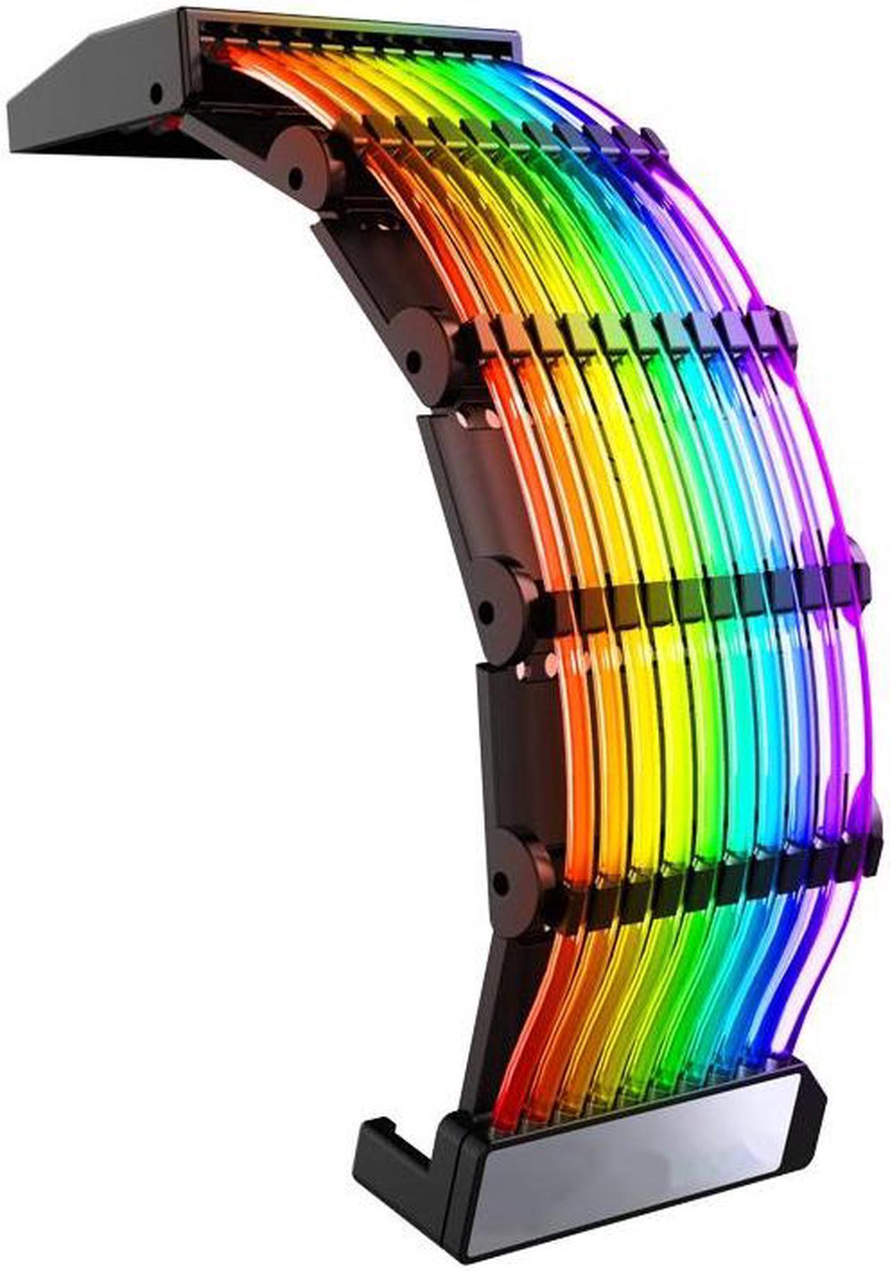 DY-1 24PIN(Black) Luminous Extension Cable, Double-Sided Light Effect Display, Motherboard Synchronization, 5VARGB Neon Color Line