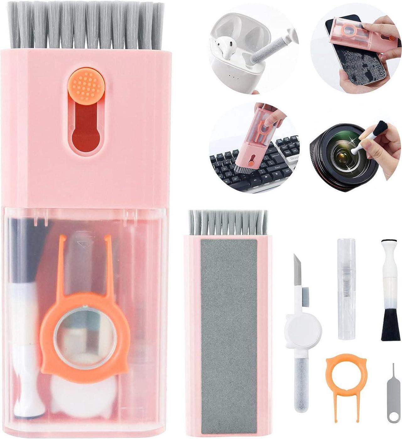 Airpod Laptop Screen Keyboard Cleaner Kit, 10 in 1 Electronic Cleaner Brush,Electronics Cleaning Tool for MacBook iPad iPhone Cell Phone, Brush Tool for Tablet, Computer Camera, PC Monitor. (Pink)