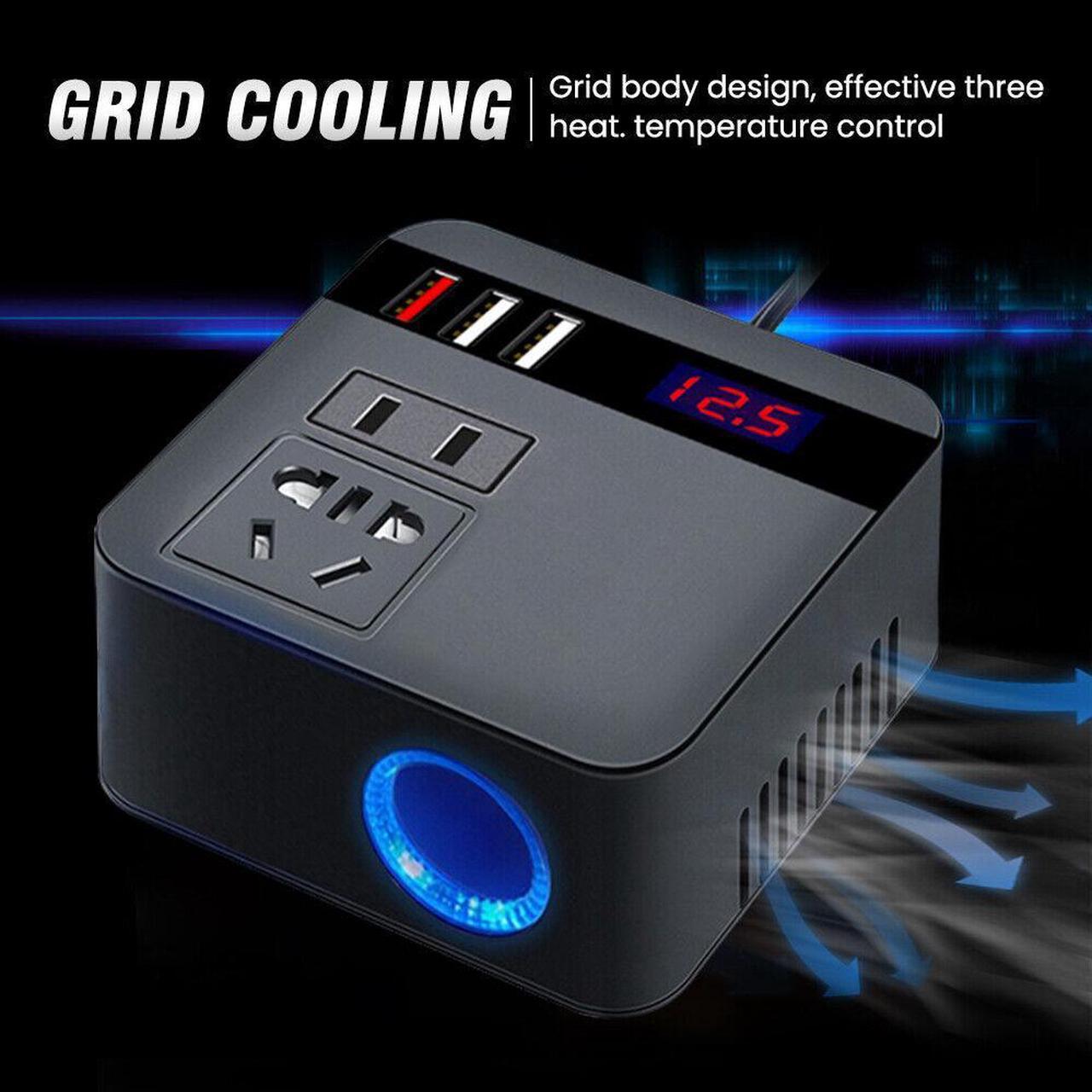 Alt view image 5 of 7 - CORN DC 12V/24V to AC 220V 50HZ Car Auto Power Pure Sine Inverter Converter Adapter Adaptor 150W USB Car Charger 150W Peak Power 1PCS