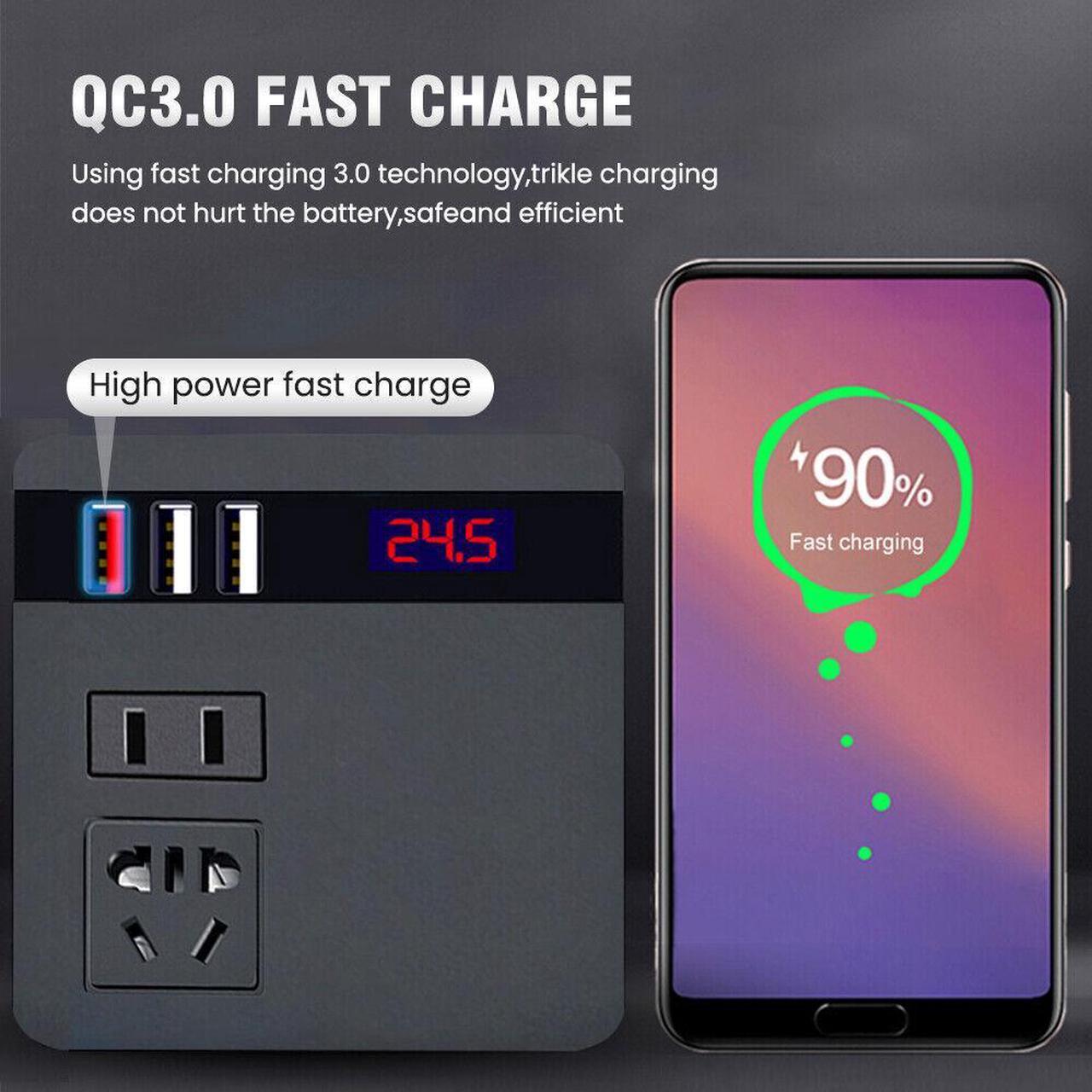 Alt view image 6 of 7 - CORN DC 12V/24V to AC 220V 50HZ Car Auto Power Pure Sine Inverter Converter Adapter Adaptor 150W USB Car Charger 150W Peak Power 1PCS