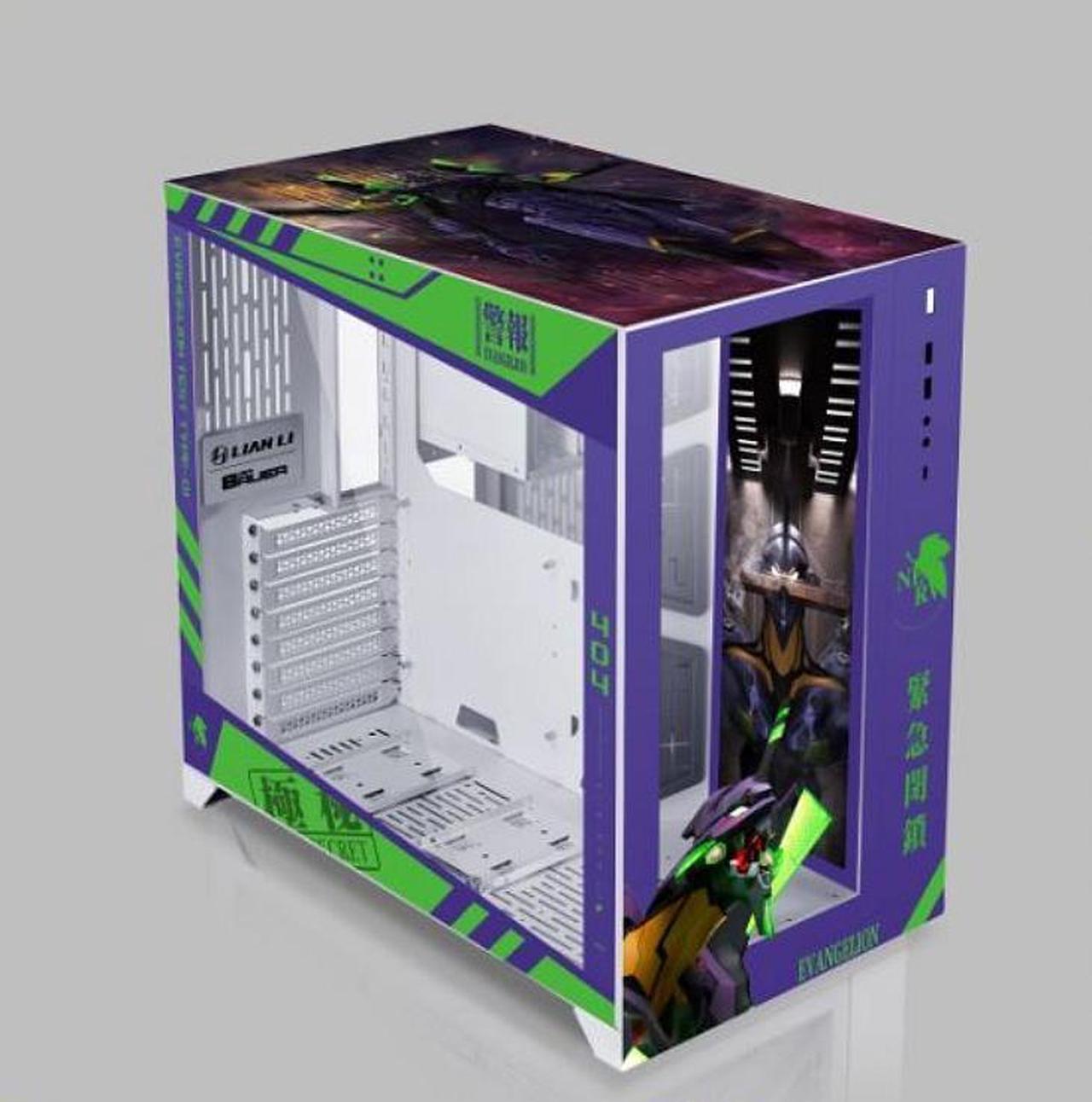 EVA Anime Theme PC-O11 Dynamic Tempered Glass on the Front and Left Side, Chassis Body SECC ATX Mid Tower Gaming Computer Case