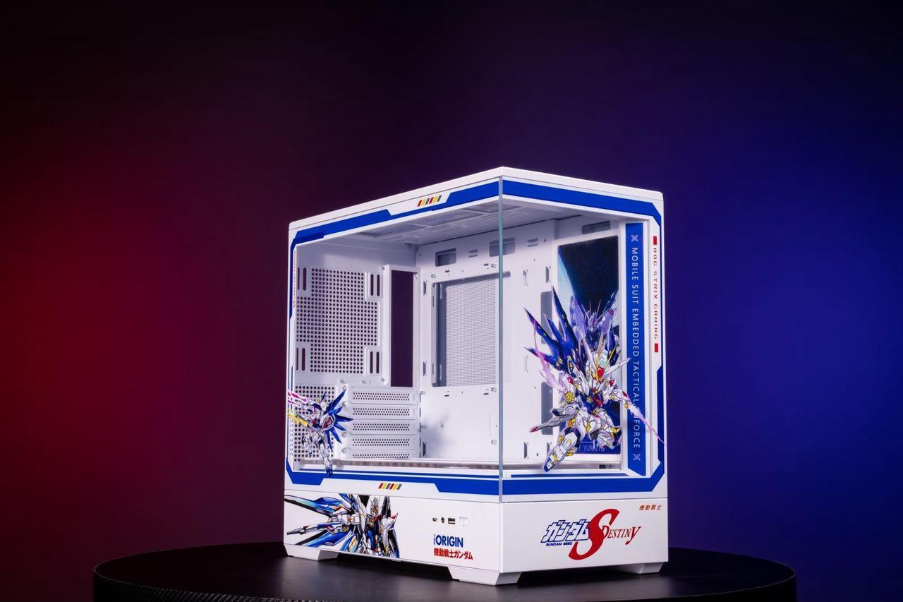 Gundam Theme Arashi SPCC / Aluminum M-ATX/ITX Computer Case, Gundam Theme Custom Model With Lighting Effects