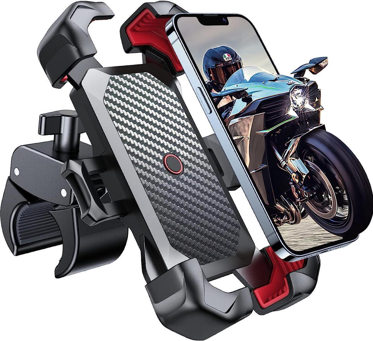 CORN Motorcycle Phone Mount, 1s Auto Lock,100mph Military Anti-Shake,Phone Holder for Bicycle, 10s Quick Install for Handlebar Mount, Compatible with iPhone, Samsung, All Cell Phone