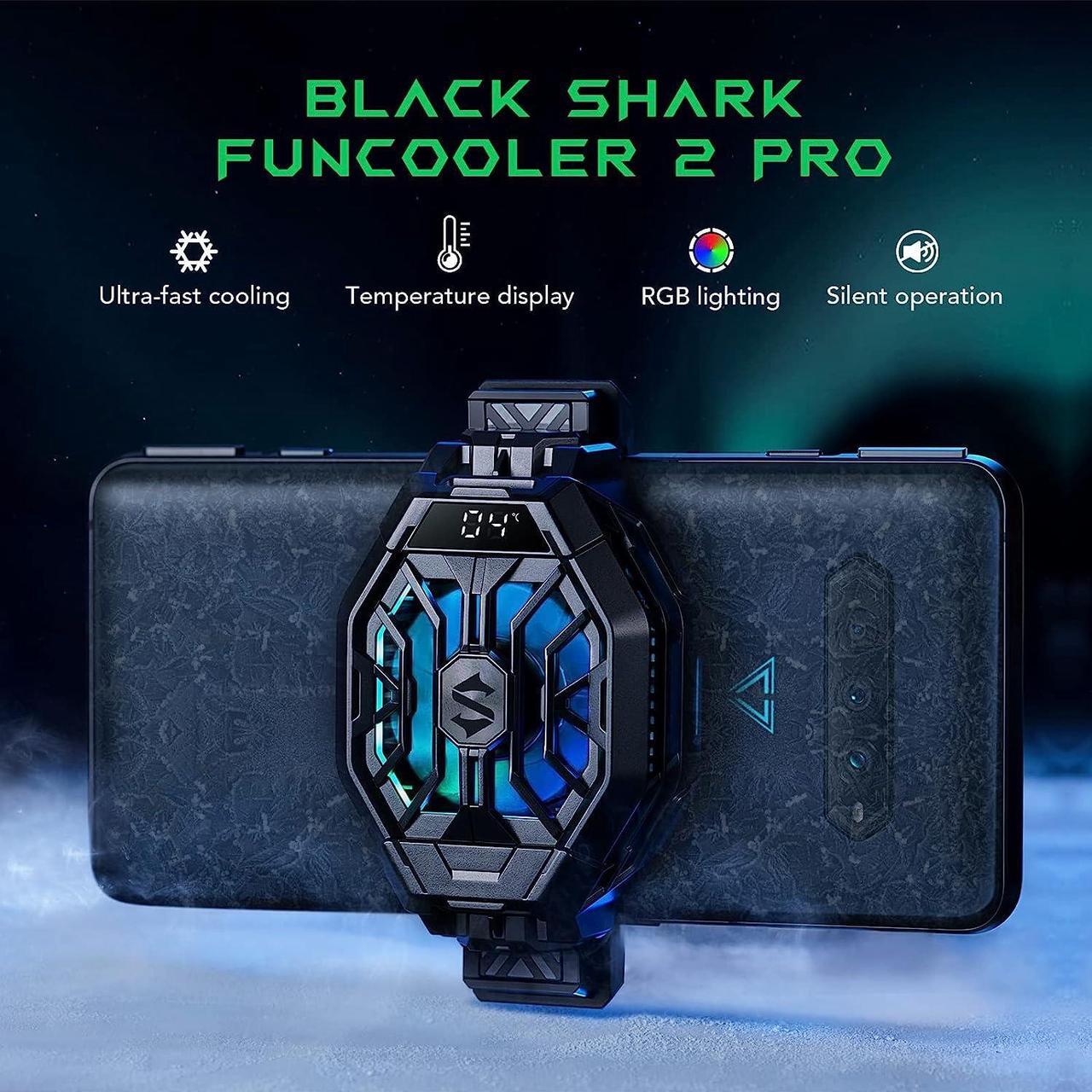 Alt view image 2 of 6 - Black Shark Cell Phone Cooler Fun Cooler 2Pro, Cellphone Radiator with LED Temperature Display/Sleep Timer/Fan Speed Settings for 2.63-3.46 inches iOS/Android Semiconductor Heatsink Cooling