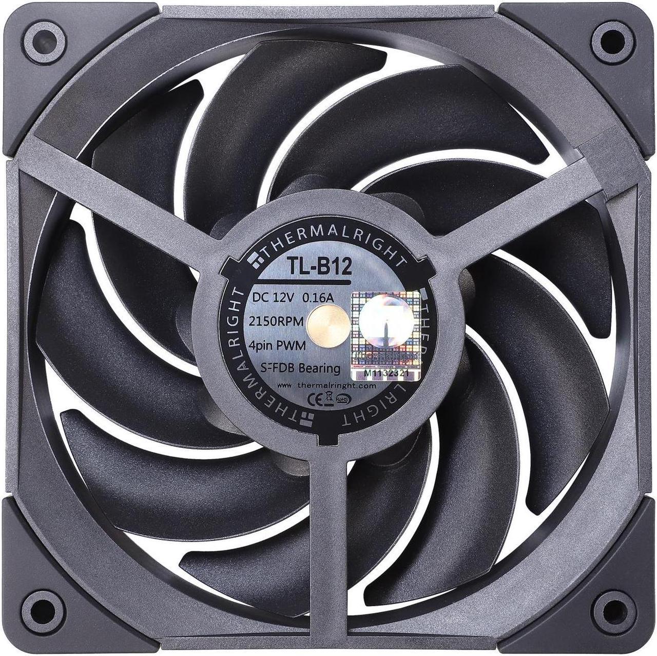 120mm PWM Case fan, 120*120*25.6mm for Thermalright TL-B12 Black