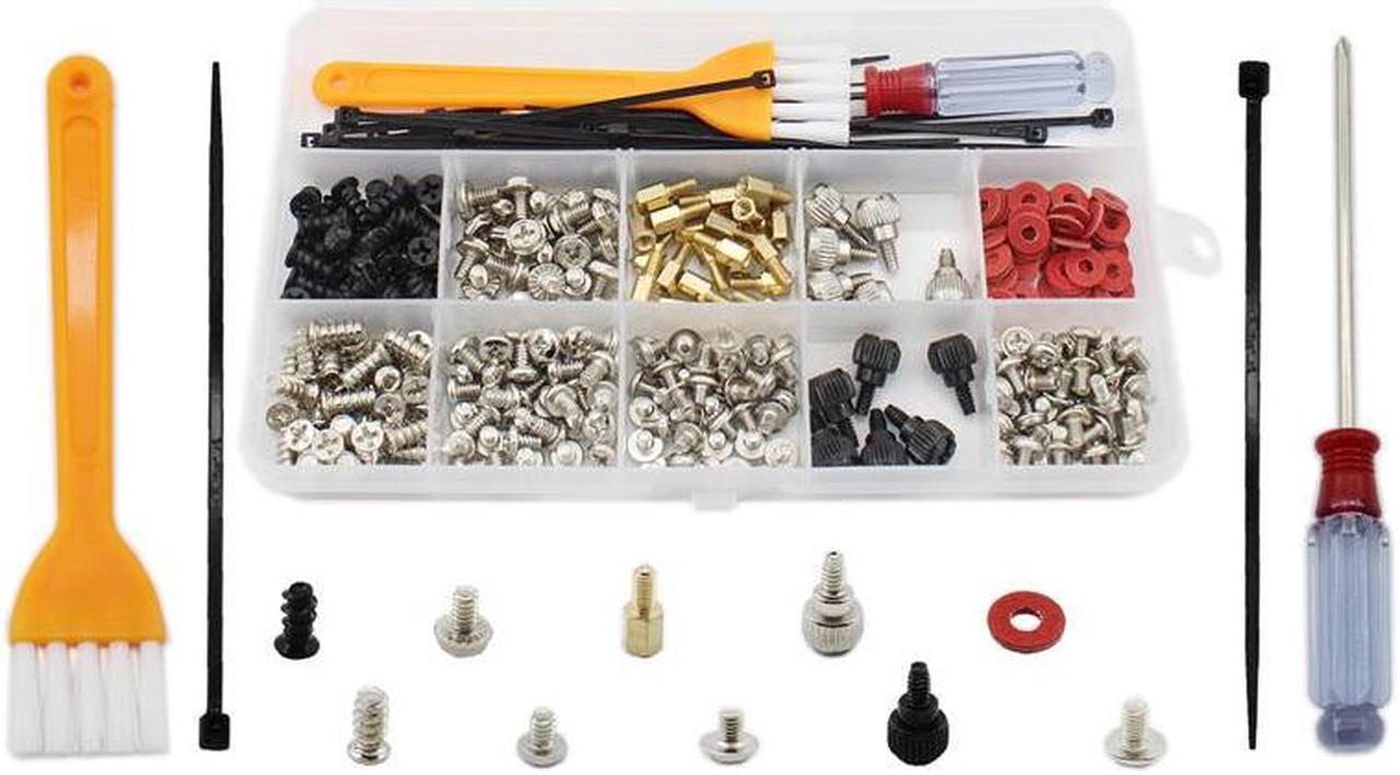 330 PCS Personal Computer Screw Kit, PC Spacers Standoffs Screws, Hard Drive Computer Case,Motherboard,Power,Fan,CD-ROM,DVD-ROMs