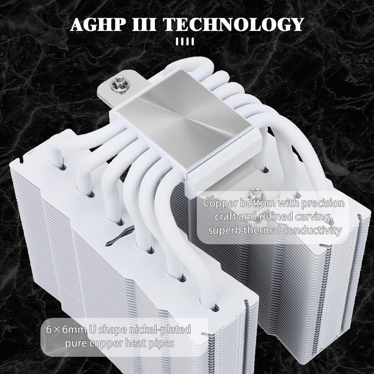 Alt view image 5 of 7 - Silver Soul 135 White Dual Towers 6mm Heatpipes*6, 120*120*25mm Fan for 115X/1200/2011-3/2066/1700, AM4/AM5, Thermalright SS135 White