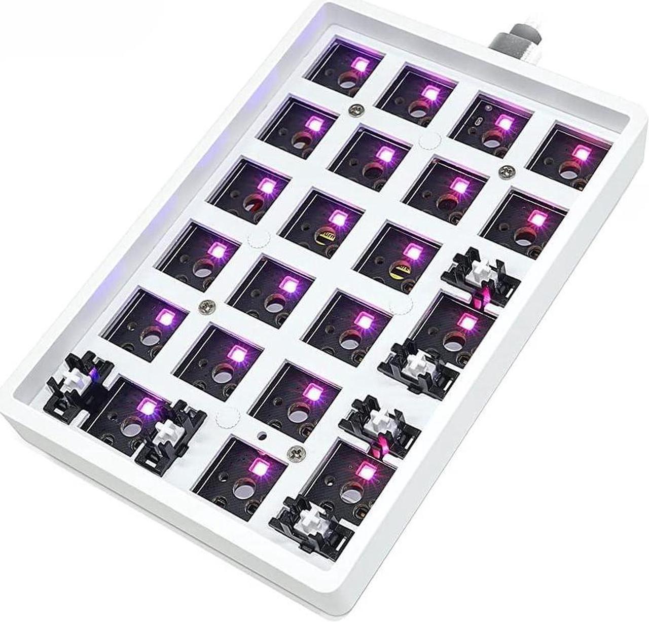 gk21s gk21 Hot Wwappable Bluetooth Dual Mode PCB Custom Mechanical Keyboard Numpad Kit RGB SMD Switch LEDs Type C USB Port (GK21 Kit)  Brown Switch White