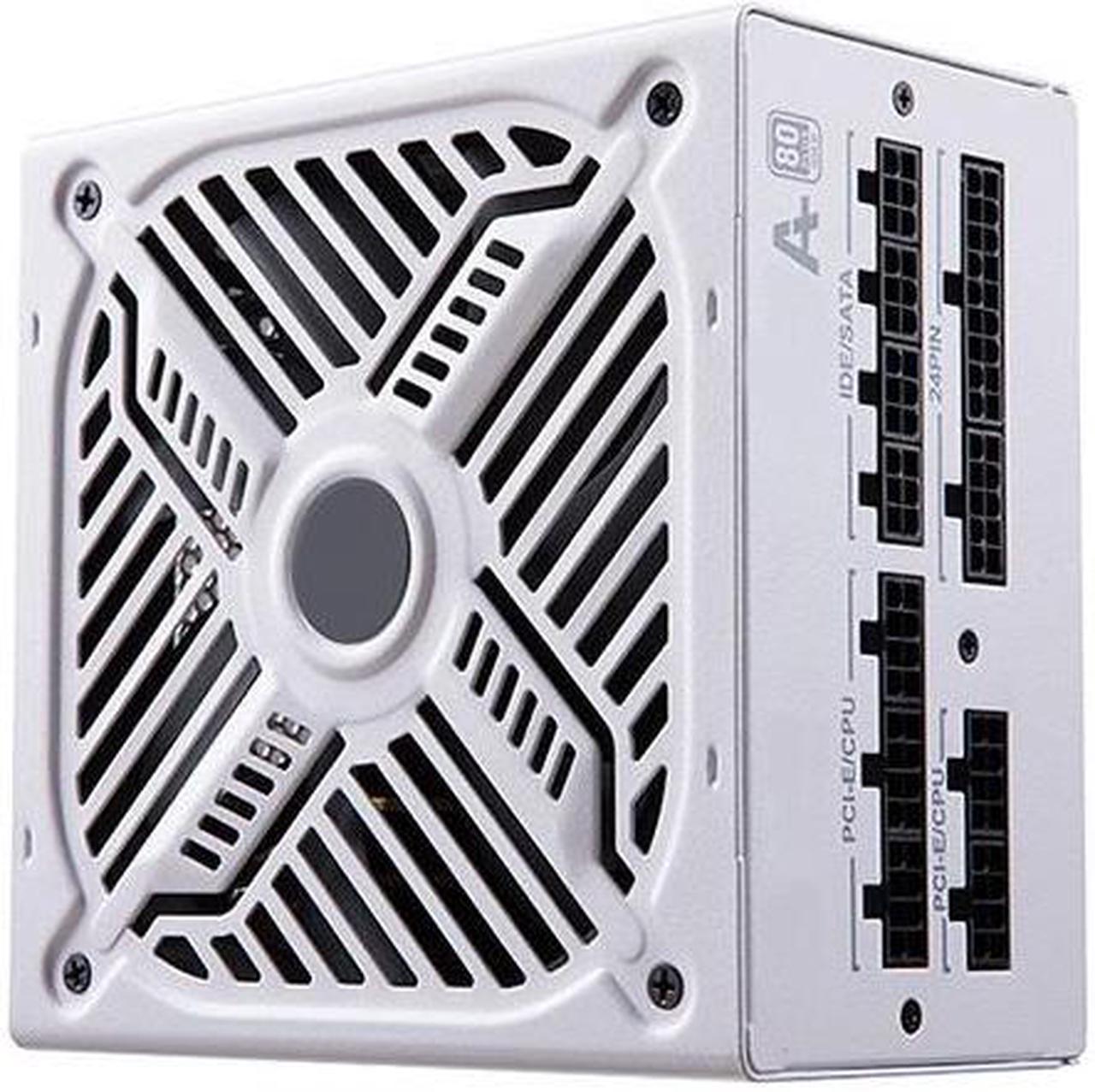 Corn Gold Medal A+650W,650W Fully Modular Power Supply,80Plus Gold Medal Certification,Ultra -Quiet Fluid Dynamic Bearing Fan,Automatic Speed Control-White