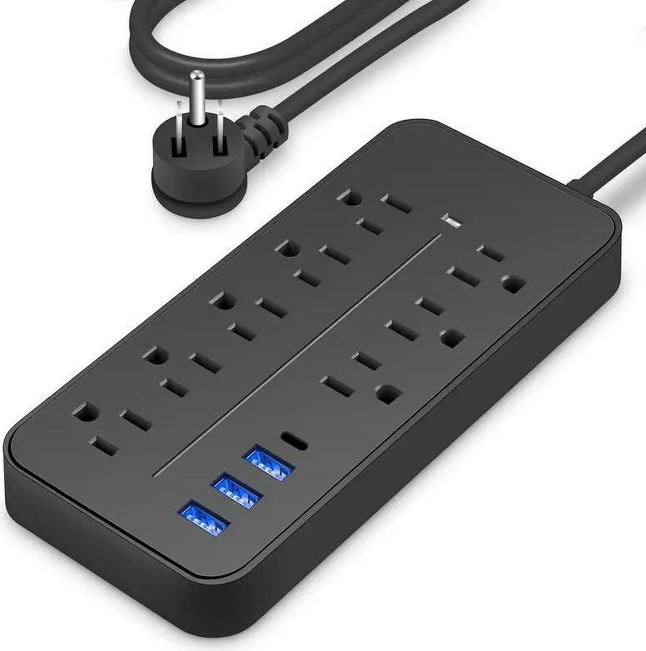 Multiple Outlet Power Strip Surge Protector With 8 AC Outlets & 3 USB 3.0 Port & 1 Type-C Ports, Support PD 18W Fast Charge For Home, Office, Kitchen, Garage